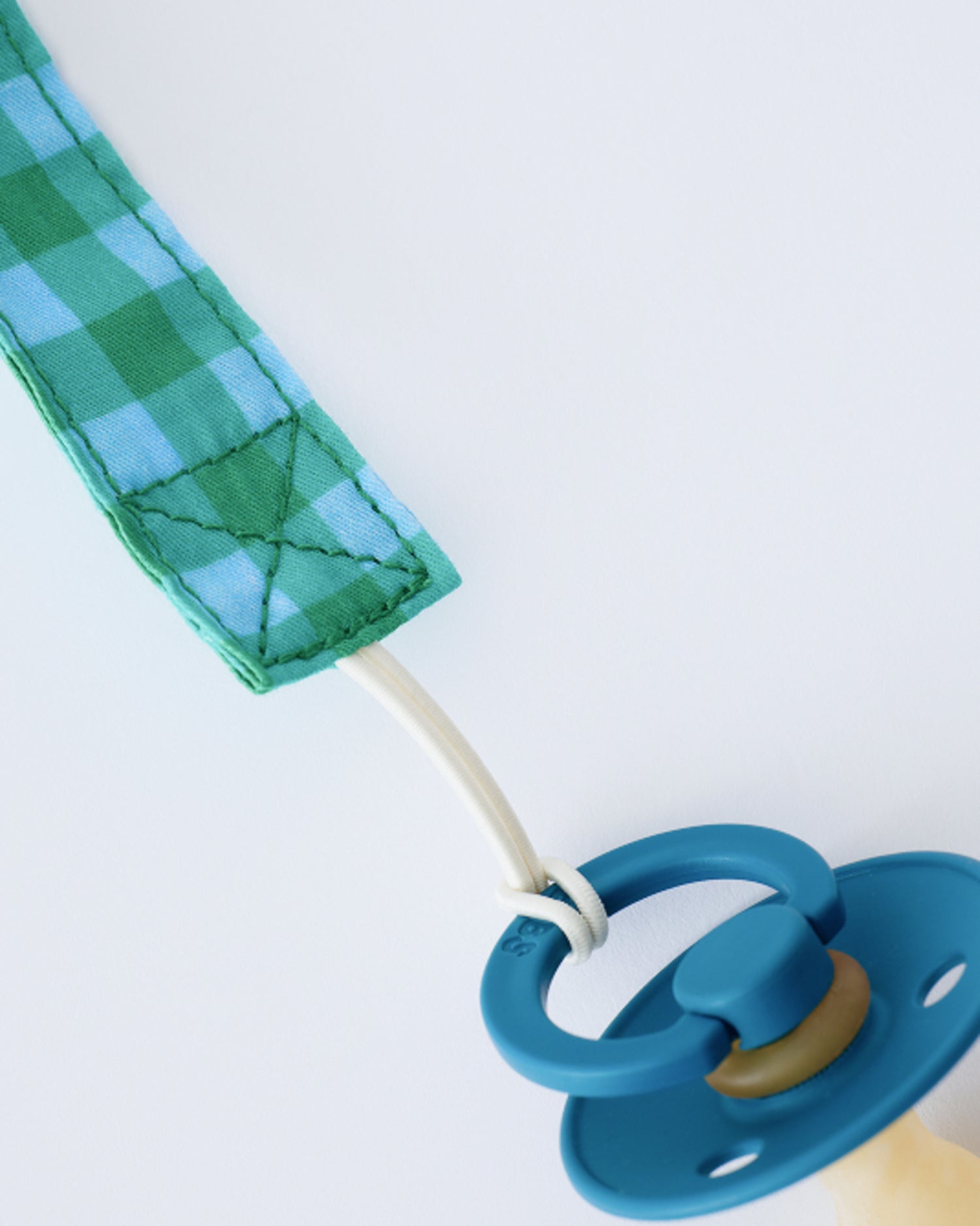 Pacifier Clip Two-Pack | Teal Gingham - Image 3