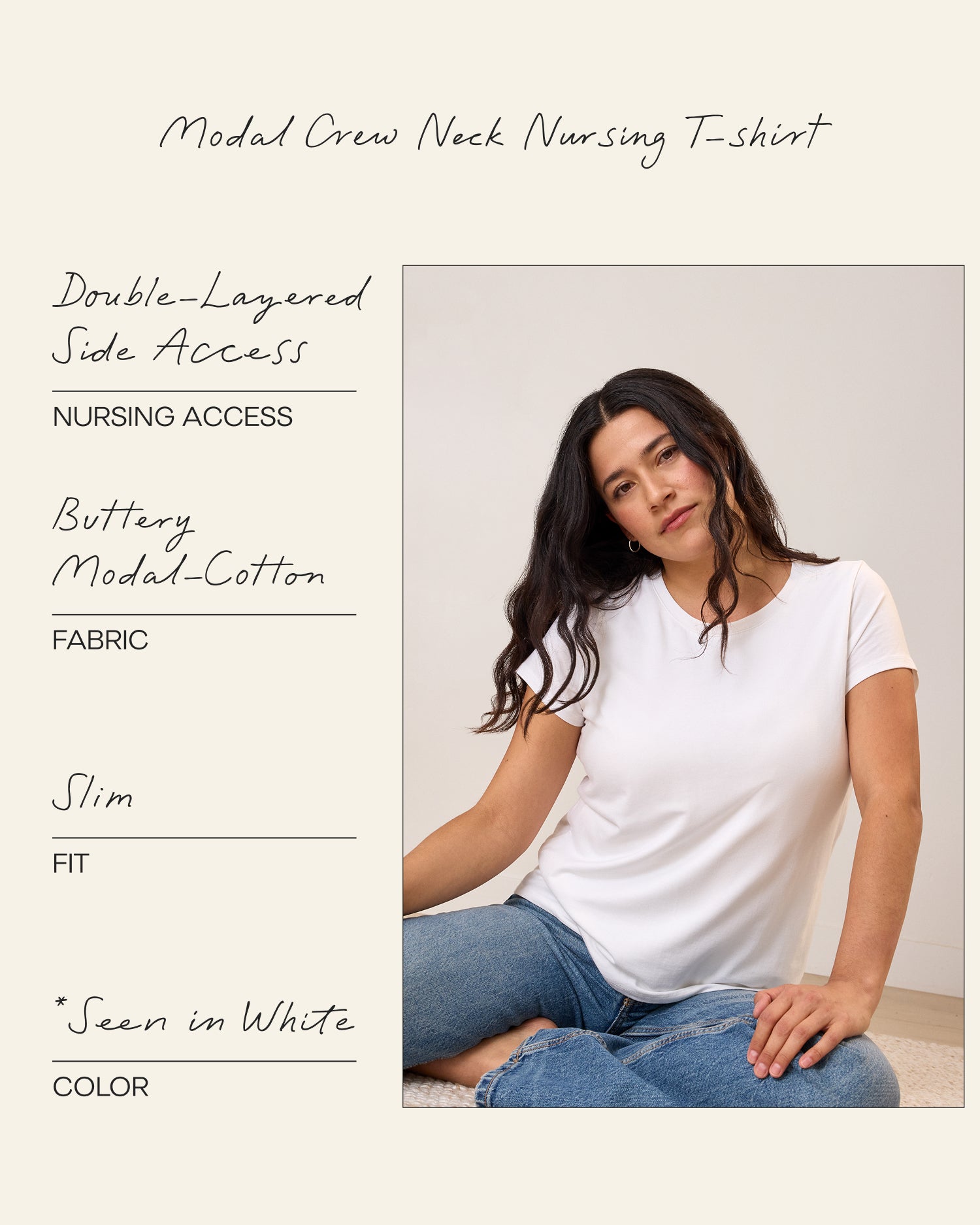 Modal Crew Neck Nursing T-shirt | Black - Image 7