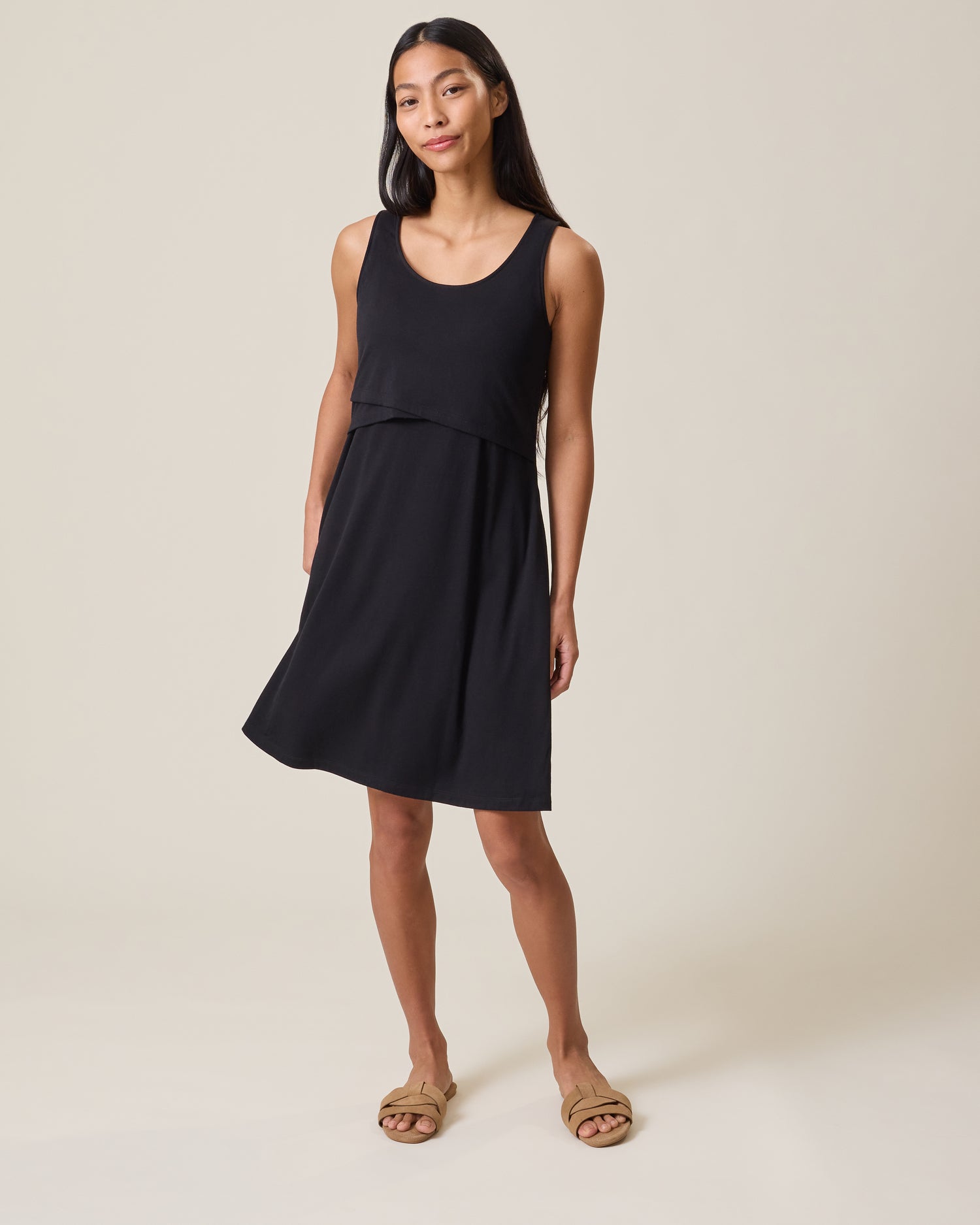 Penelope Crossover Nursing Dress | Black