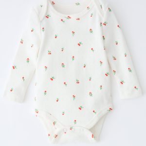 Pointelle Long Sleeve Onesie | Dainty Ditsy