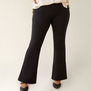 Postpartum Ponte Flare Pant | Black