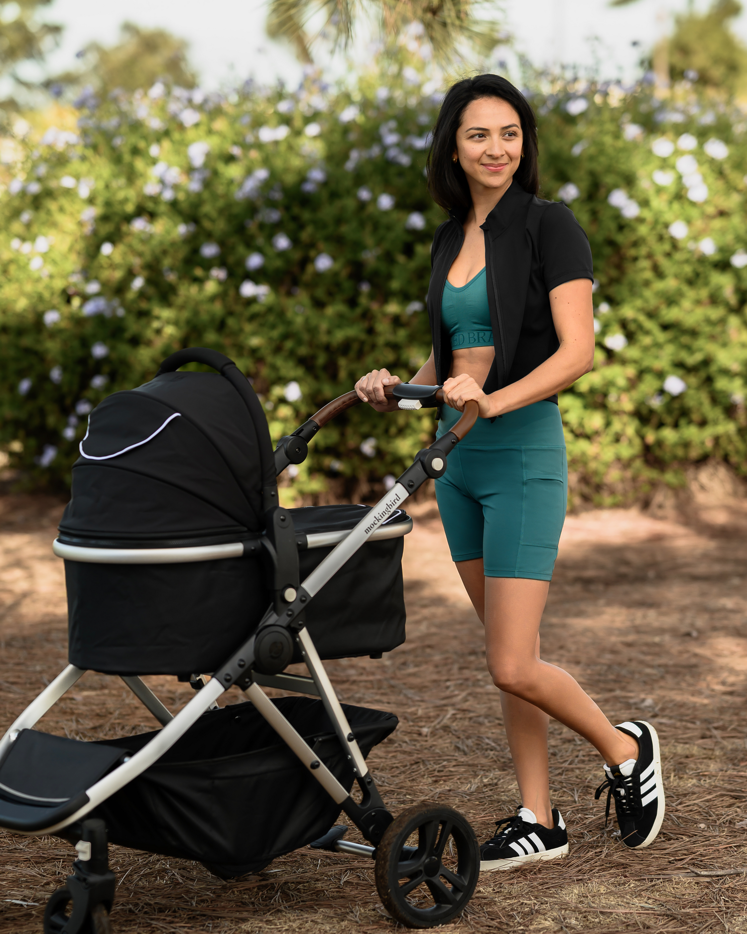 Presley Active Zip Front Nursing Top | Black - Image 2