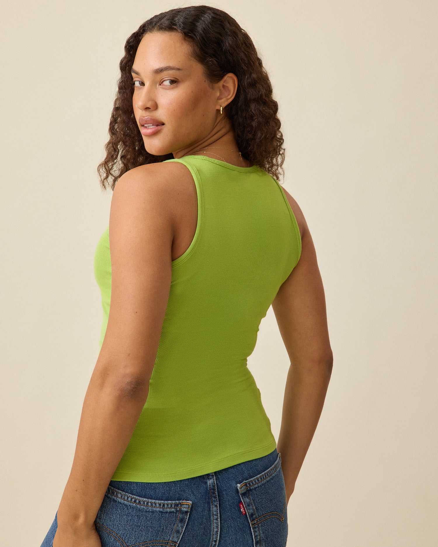 Ribbed Bamboo Scoop Neck Nursing Tank | Avocado - Image 4