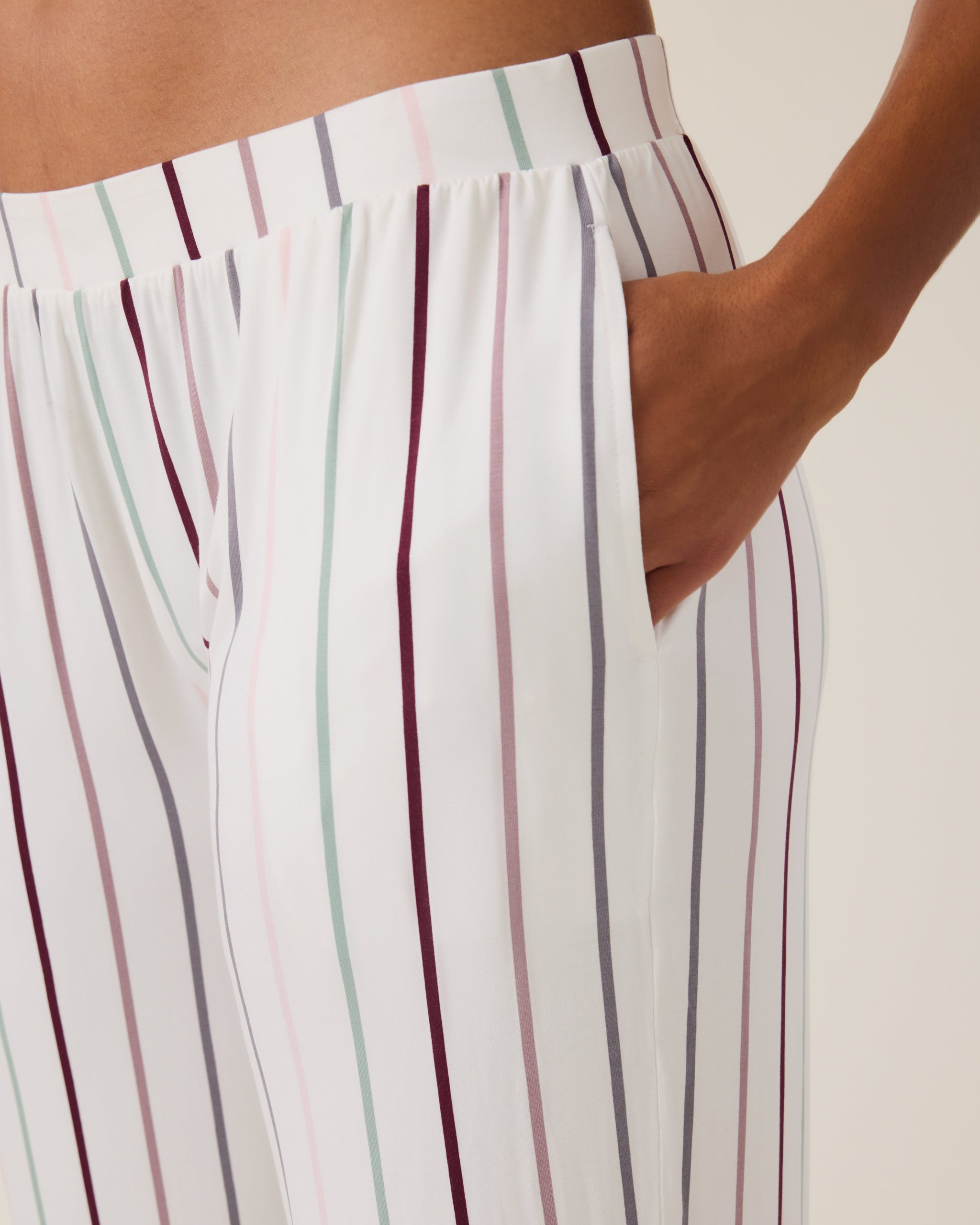 Bamboo Long Sleeve Pajama Set | Dandelion Stripe - Image 26