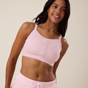 Ribbed Bamboo Pumping Bralette | Pale Pink