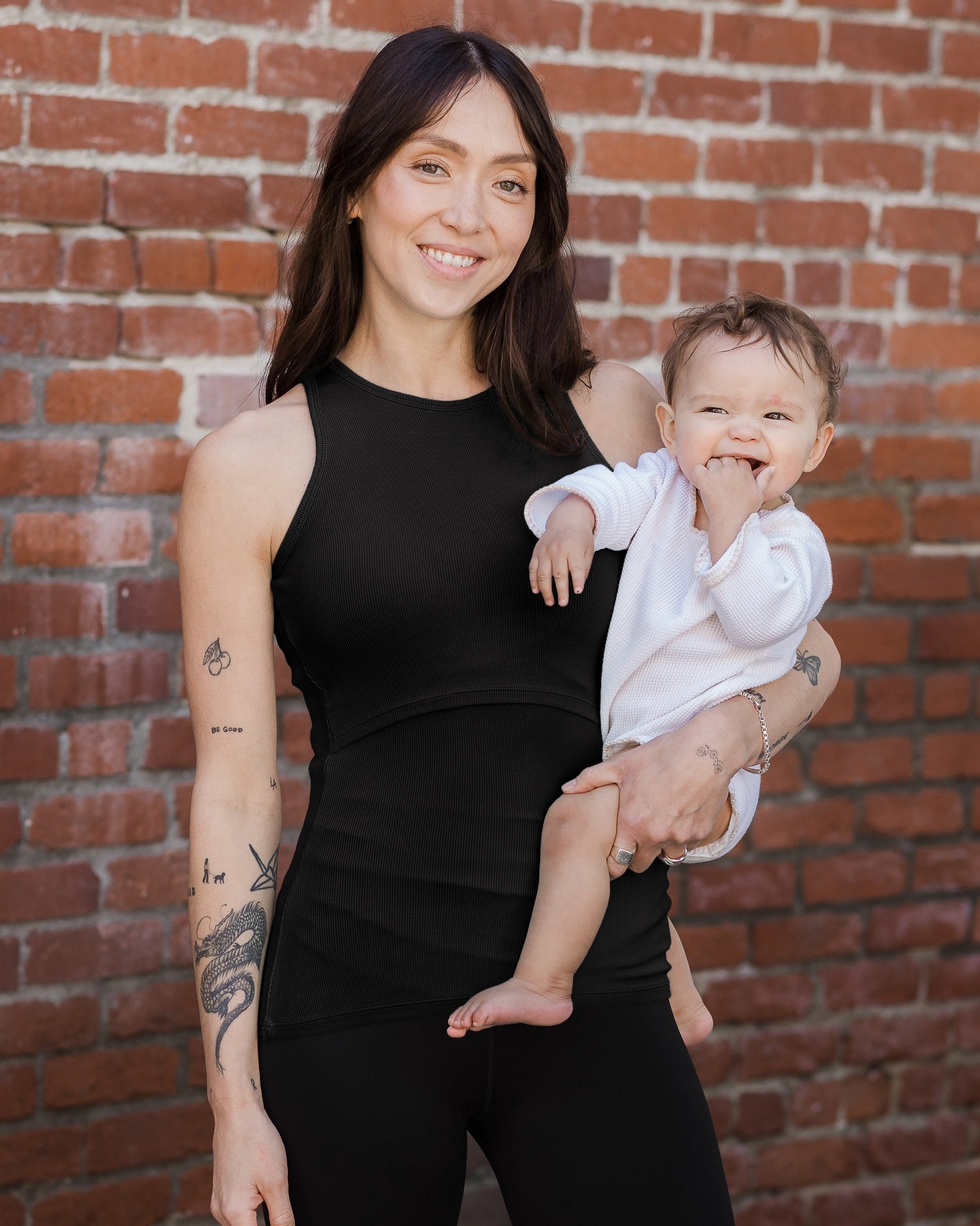 Ribbed Bamboo Racerback Nursing Tank | Black - Image 7