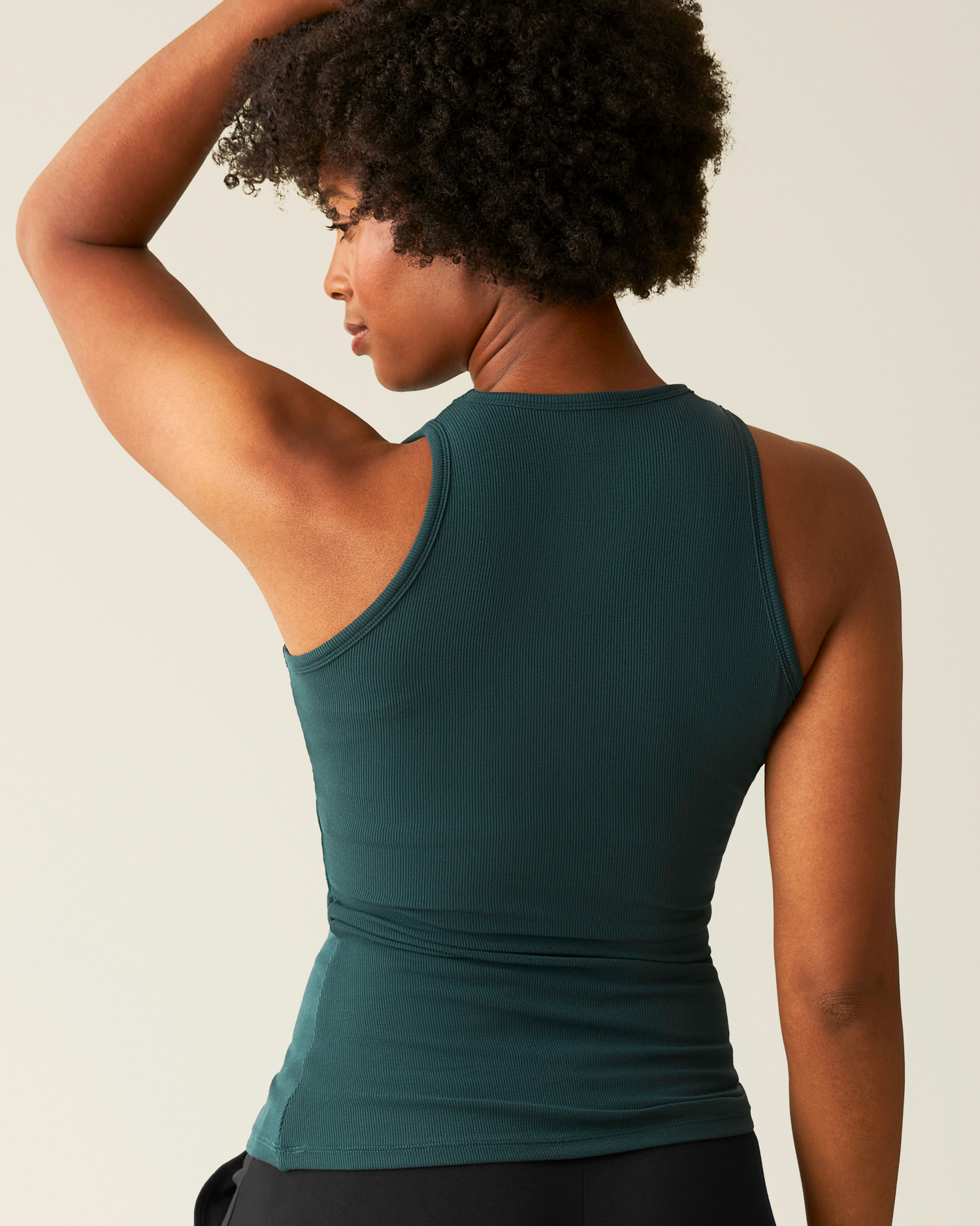 Ribbed Bamboo Racerback Nursing Tank | Evergreen - Image 3
