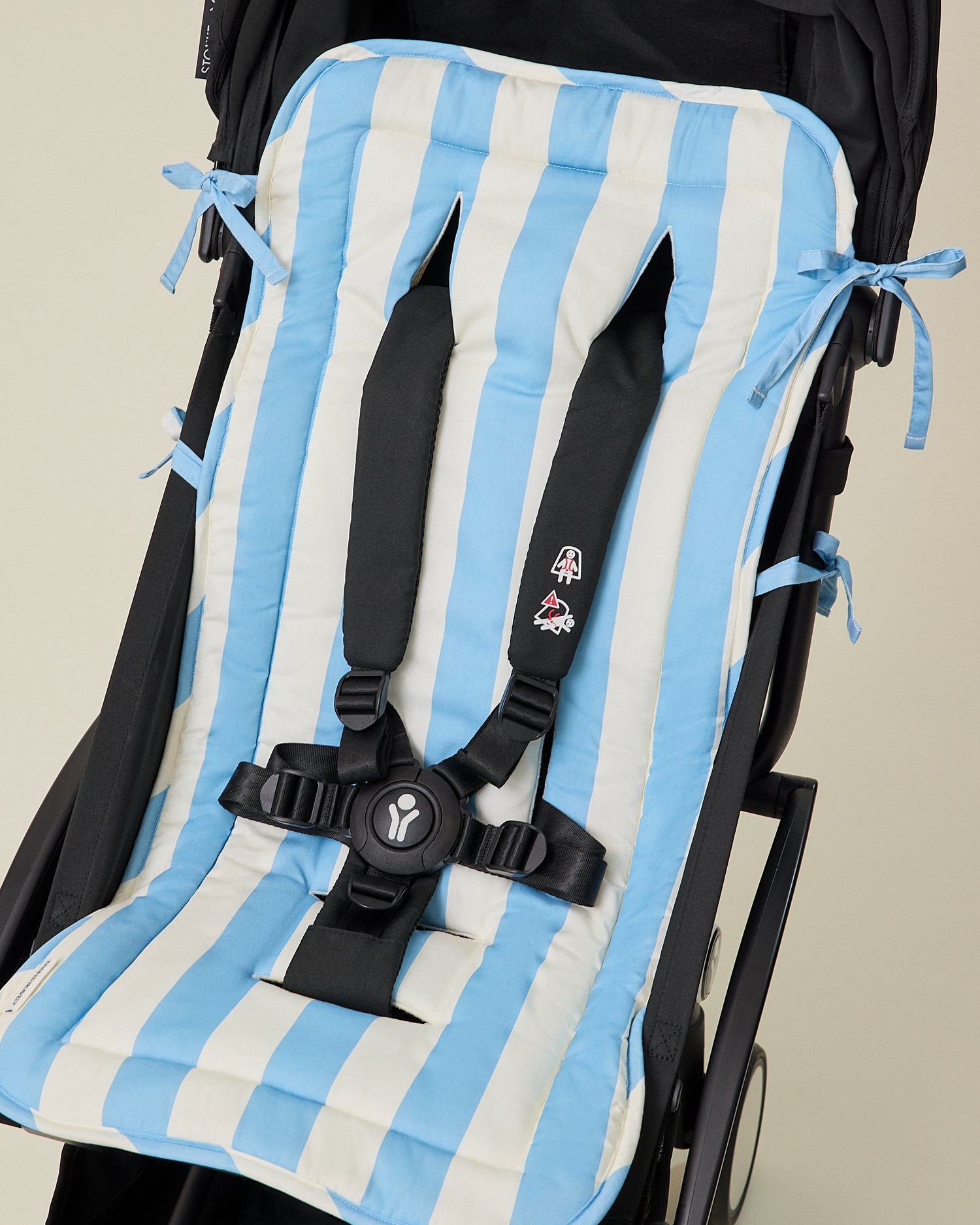Stroller Party™ Seat Liner | Blue Wide Stripe