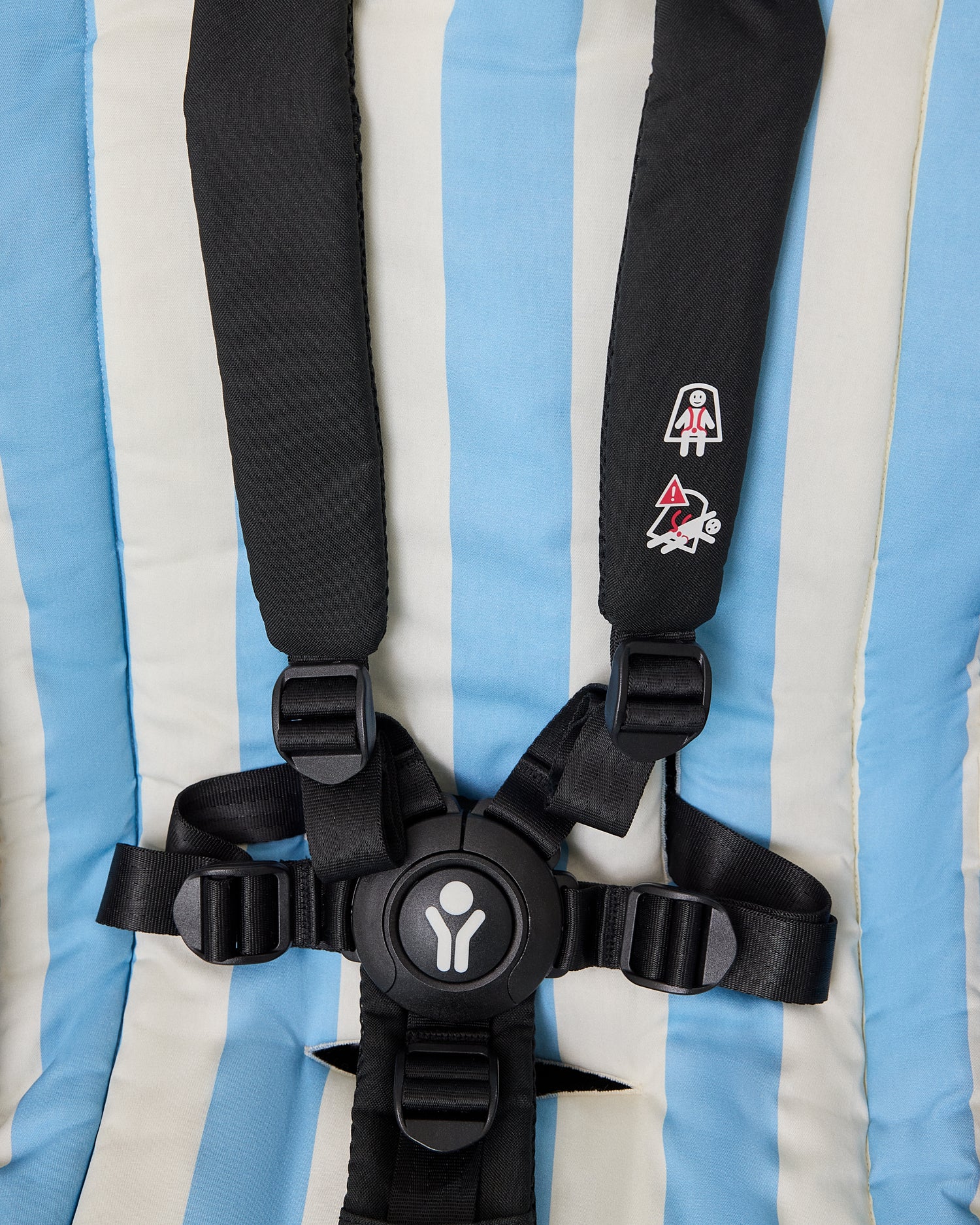 Stroller Party™ Seat Liner | Blue Wide Stripe - Image 3