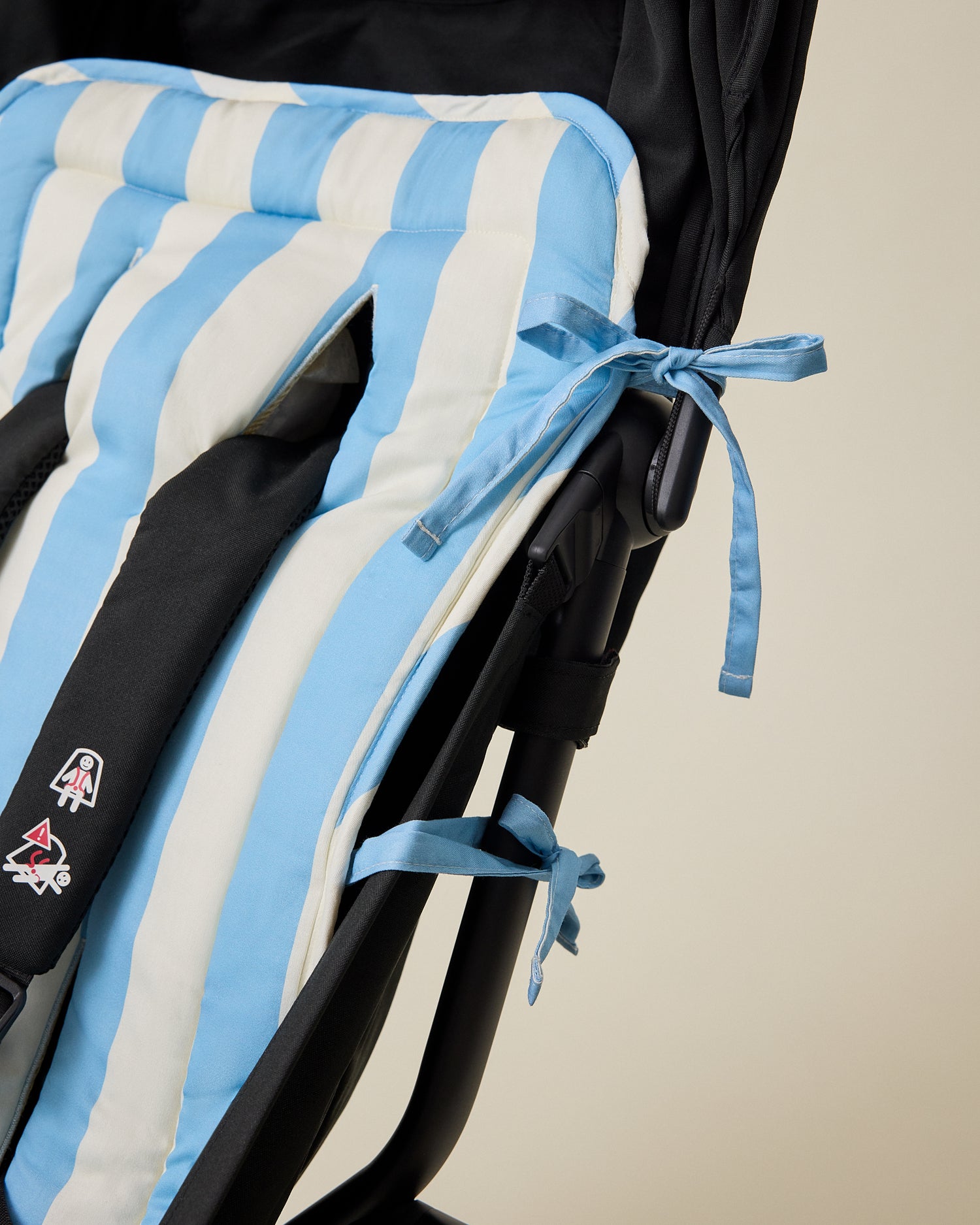 Stroller Party™ Seat Liner | Blue Wide Stripe - Image 4