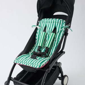 Stroller Party™ Seat Liner & Strap Covers | Green Stripe