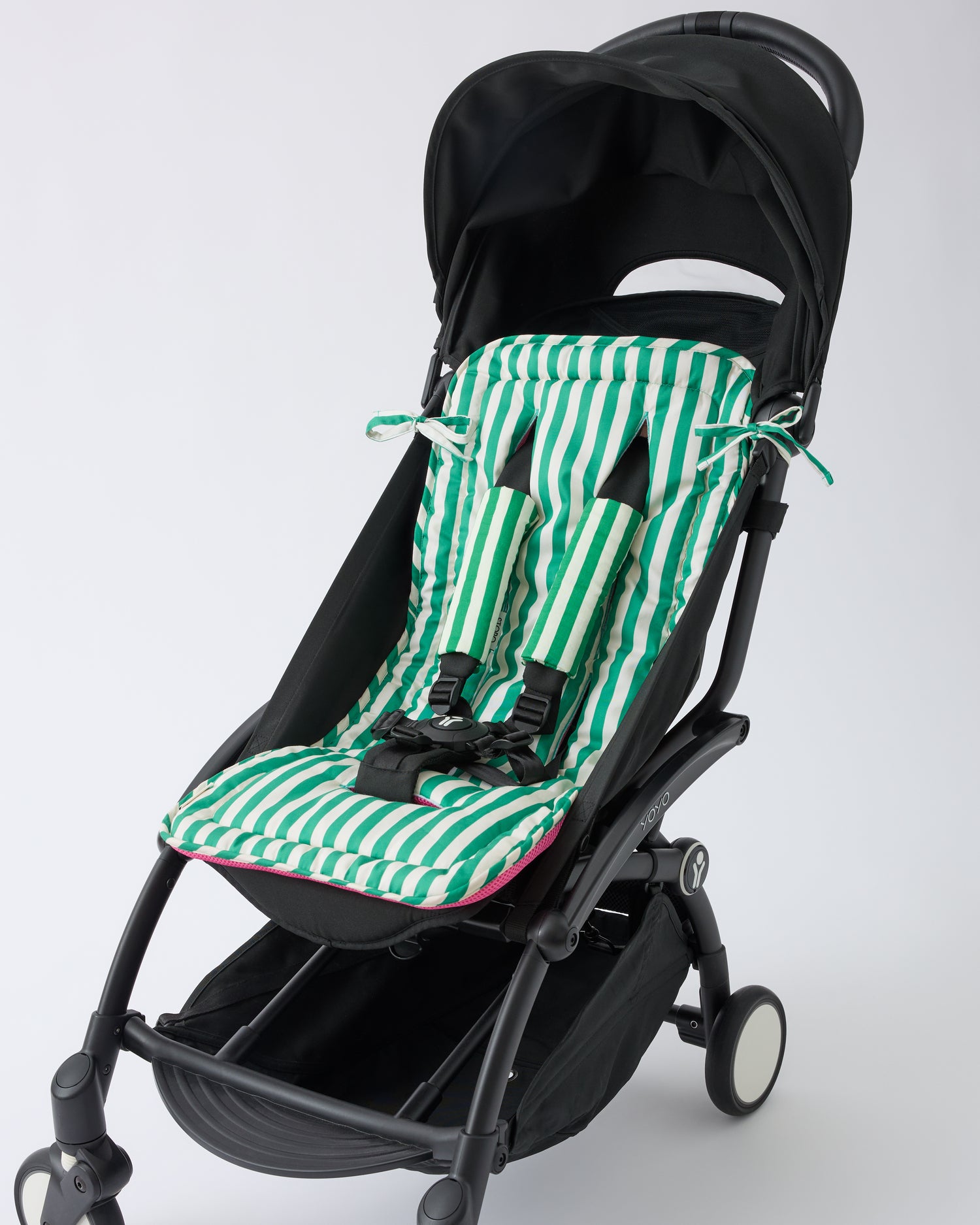 Stroller Party™ Seat Liner & Strap Covers | Green Stripe
