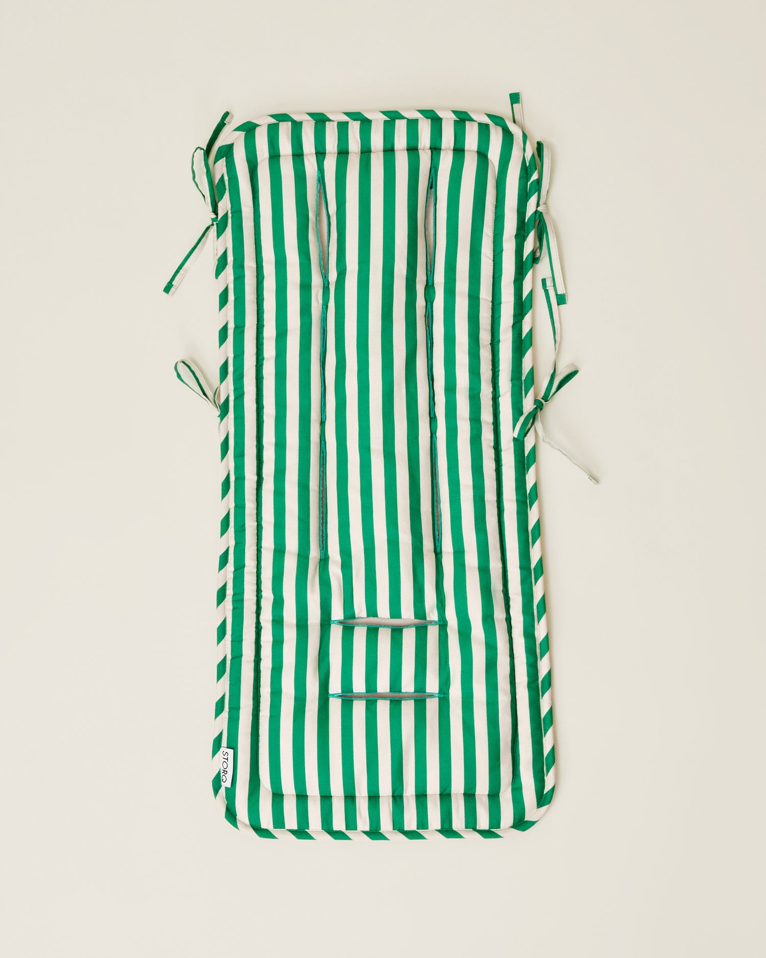 Stroller Party™ Seat Liner & Strap Covers | Green Stripe - Image 5