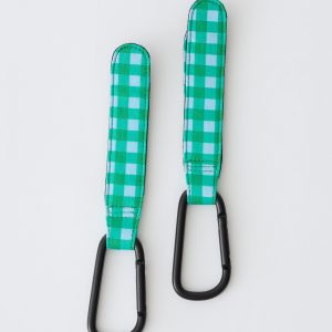 Stroller Party™ Clips (2-Pack) | Teal Gingham