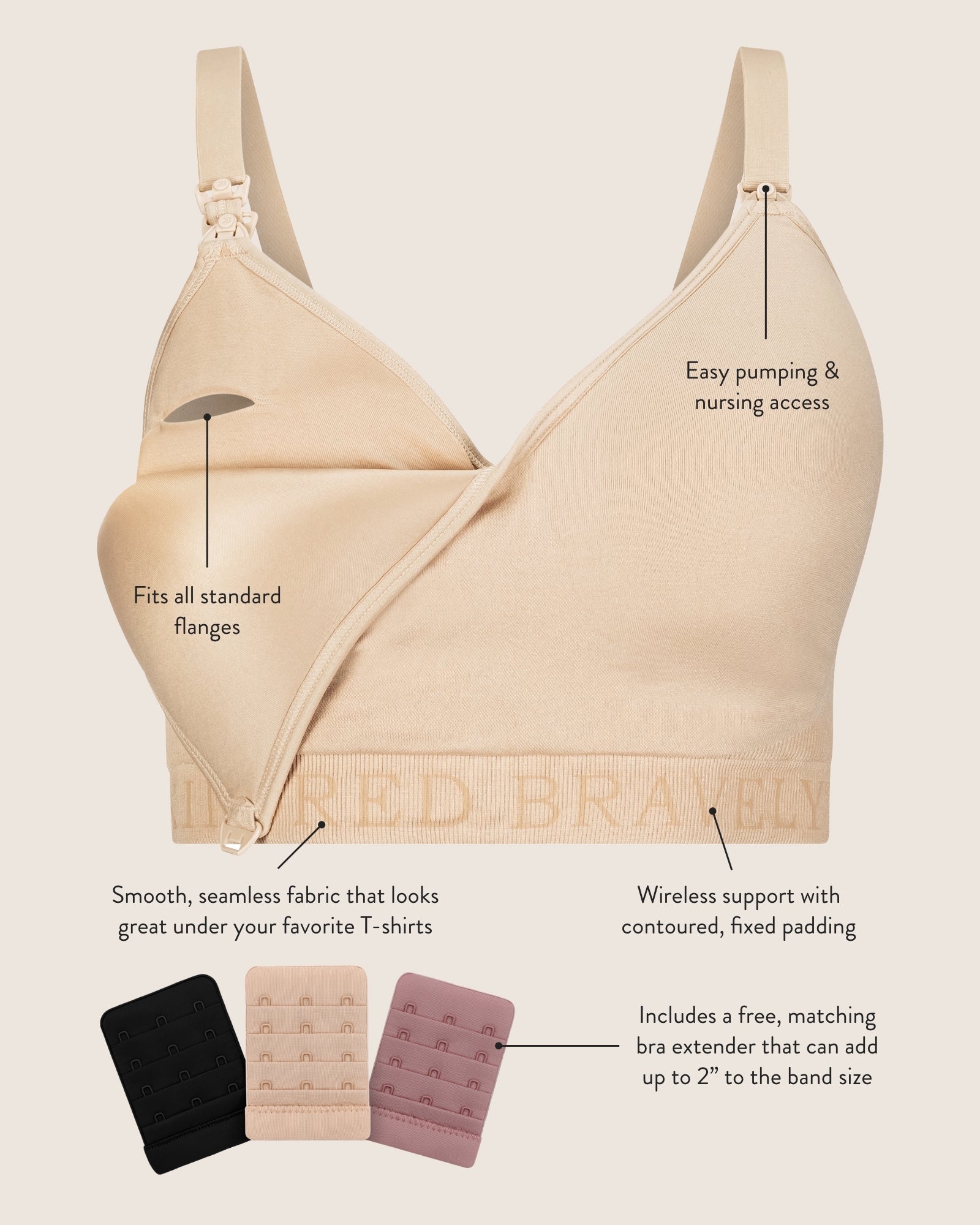 Signature Sublime® Contour Hands-Free Pumping & Nursing Bra | Black - Image 6
