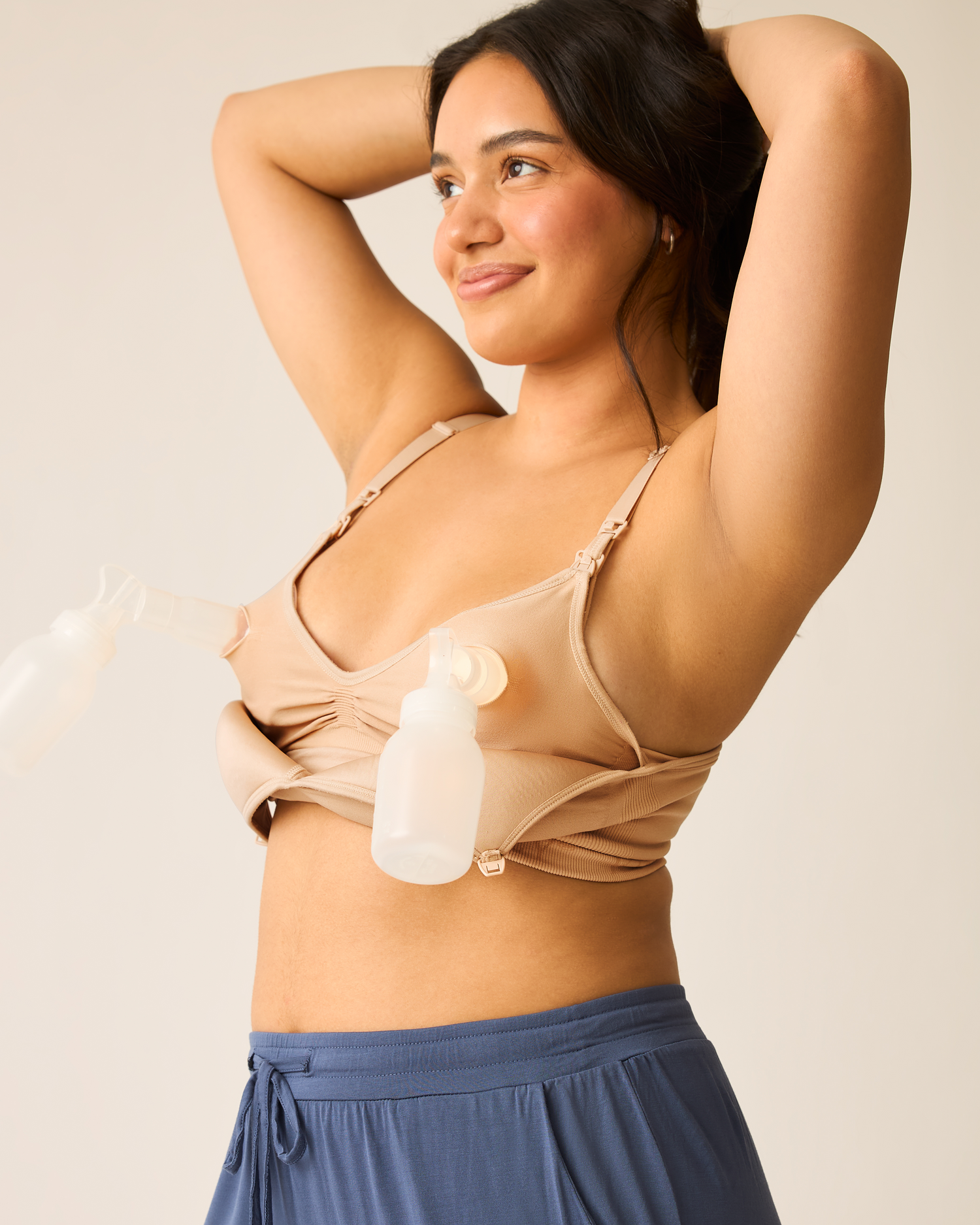 Signature Sublime® Contour Hands-Free Pumping & Nursing Bra | Beige - Image 2