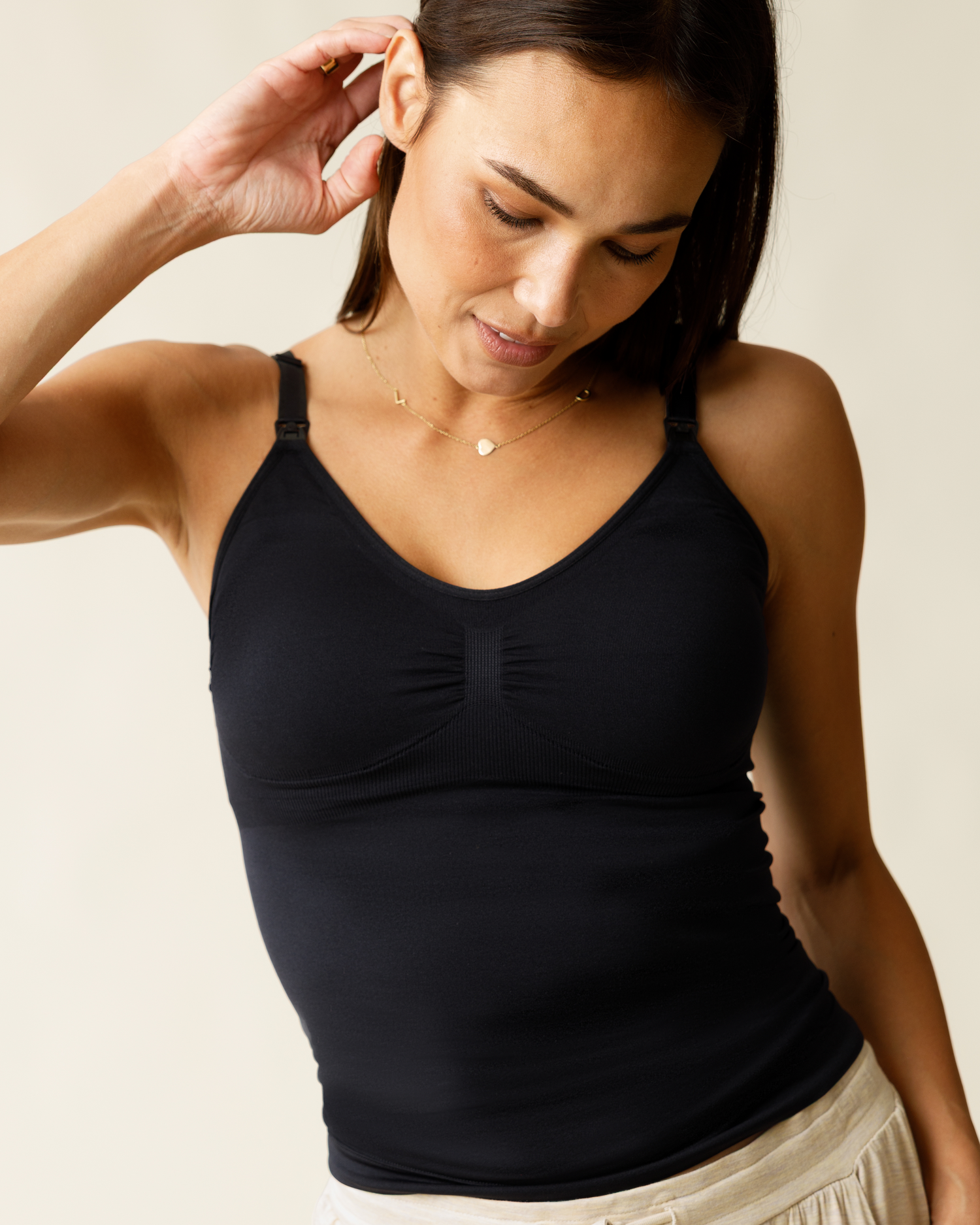 Sublime® Seamless Support Maternity & Nursing Cami | Black