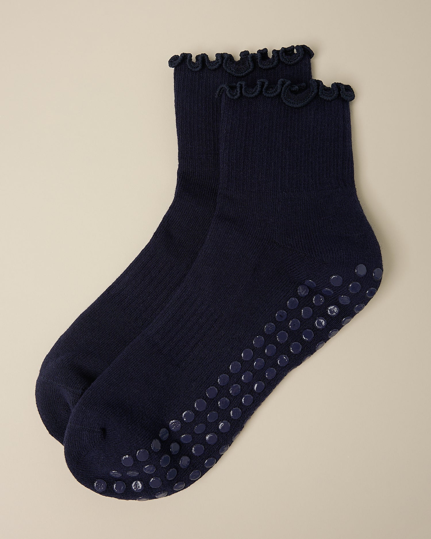 Non-Slip Ruffle Ankle Socks | Navy