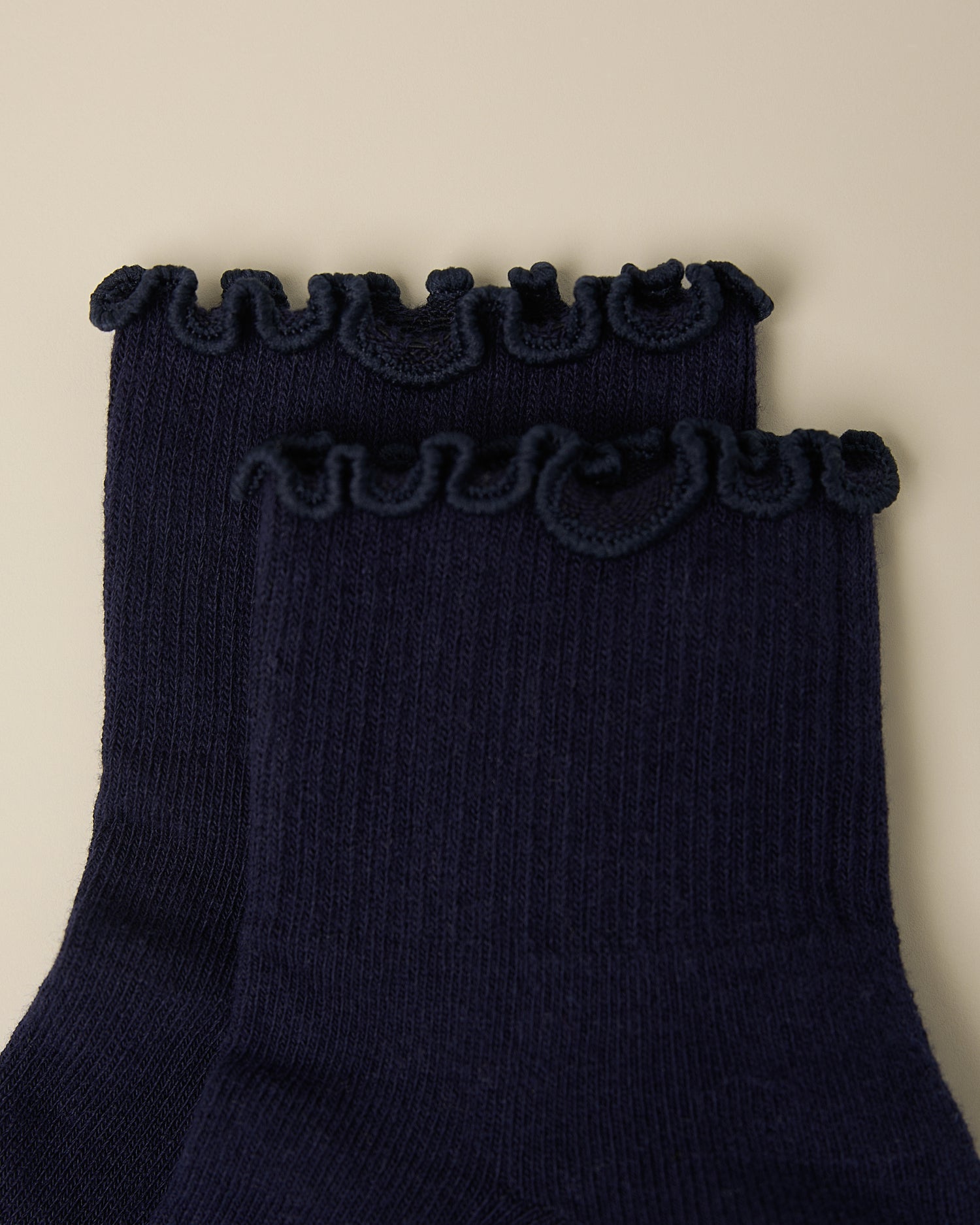 Non-Slip Ruffle Ankle Socks | Navy - Image 3