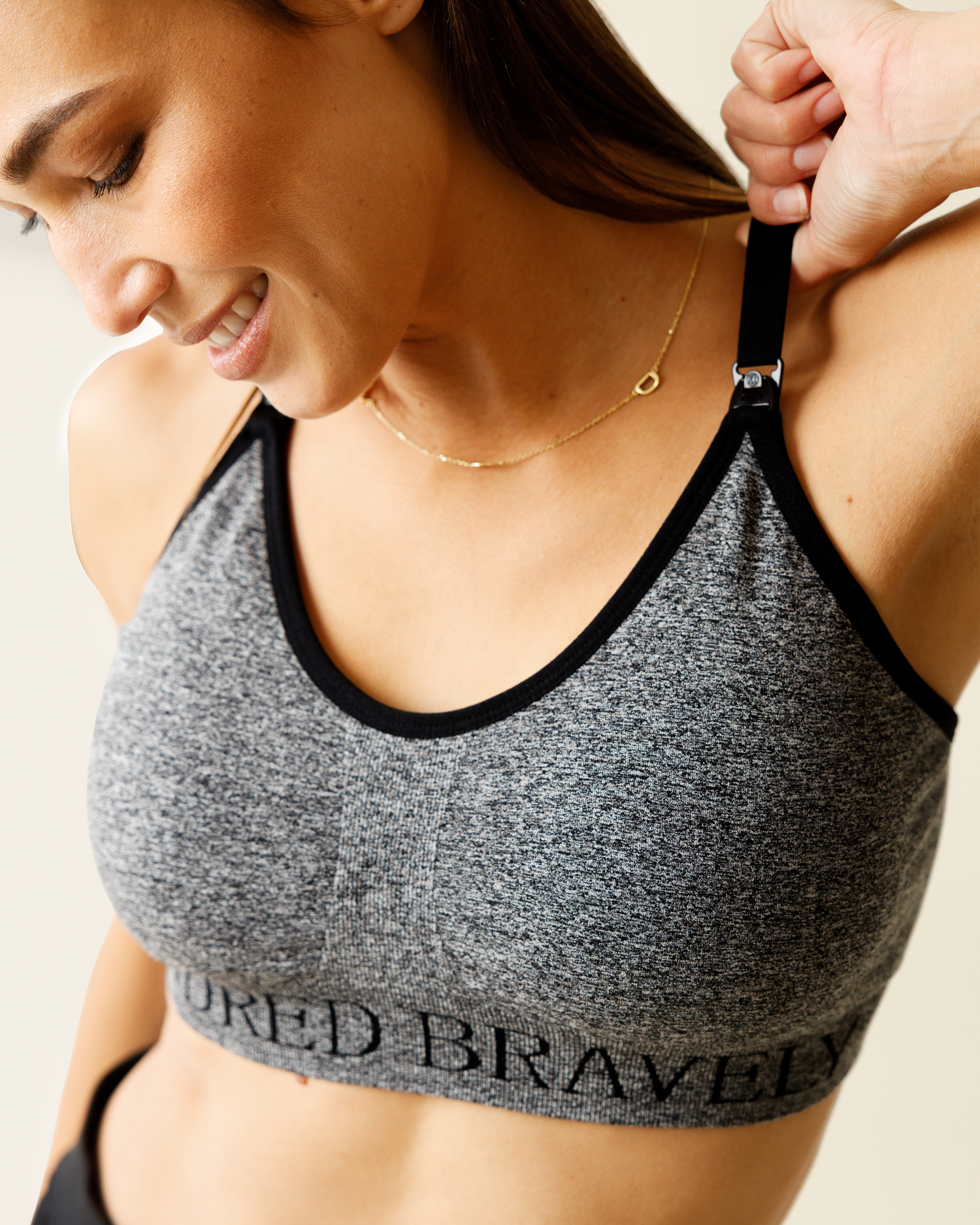 Sublime® Low Impact Nursing Sports Bra | Heather Grey - Image 4