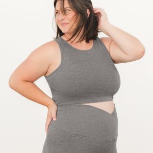 Sublime® Bamboo Maternity & Nursing Longline Bra Top | Charcoal