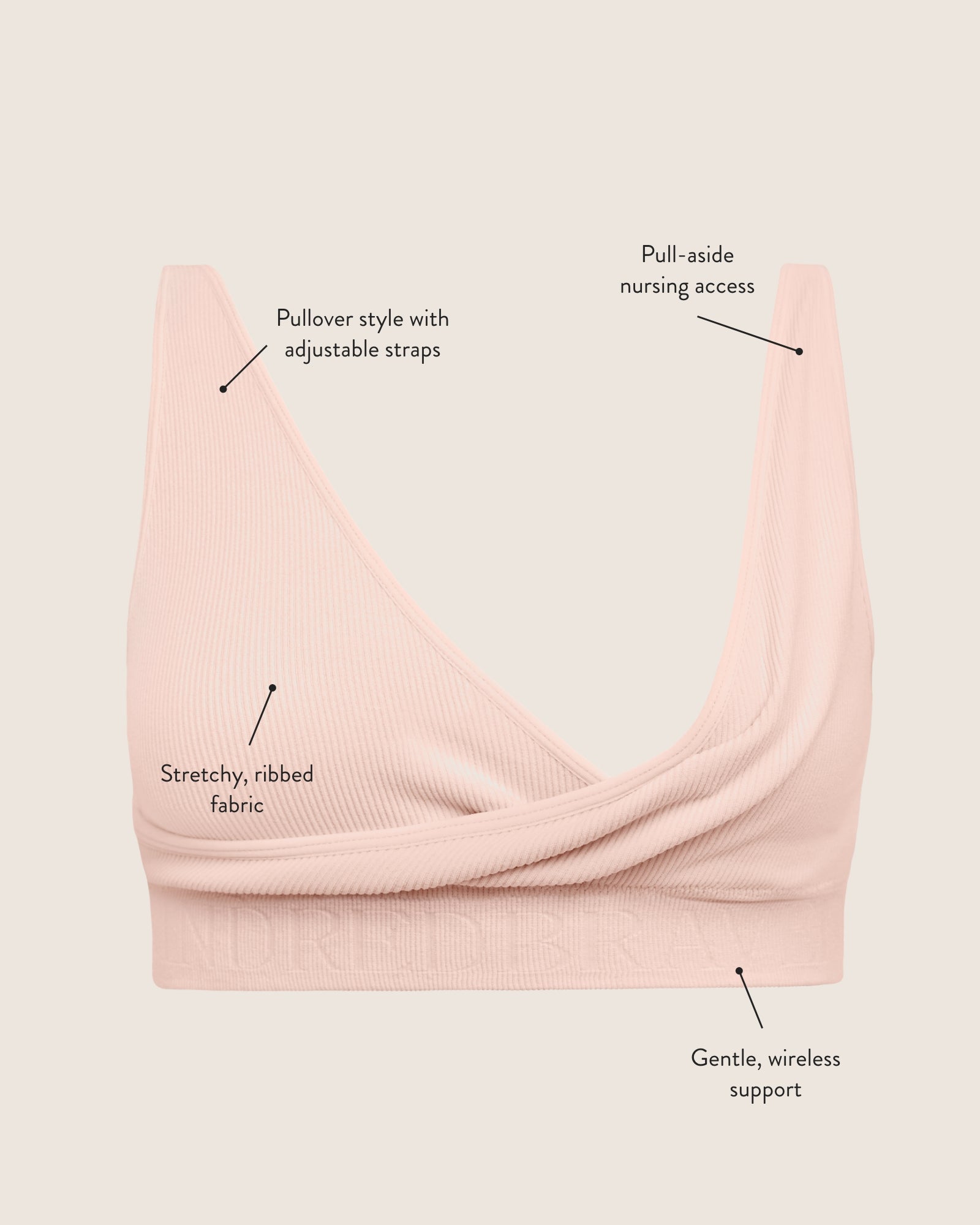 Sublime® Adjustable Crossover Nursing & Lounge Bra | Stone - Image 10