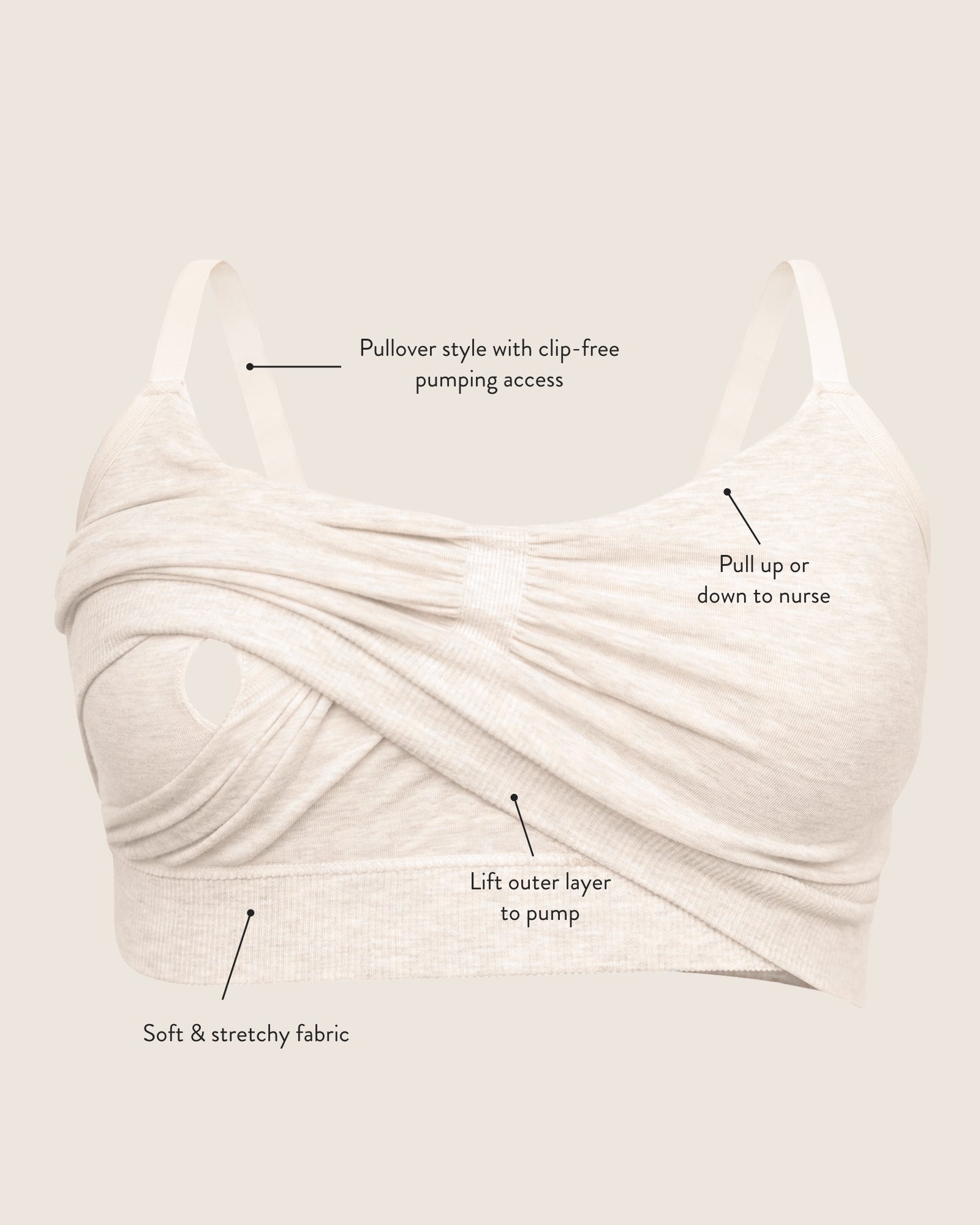 Sublime® Pumping Sleep Bra Two-Pack | Black & Oatmeal Heather - Image 6