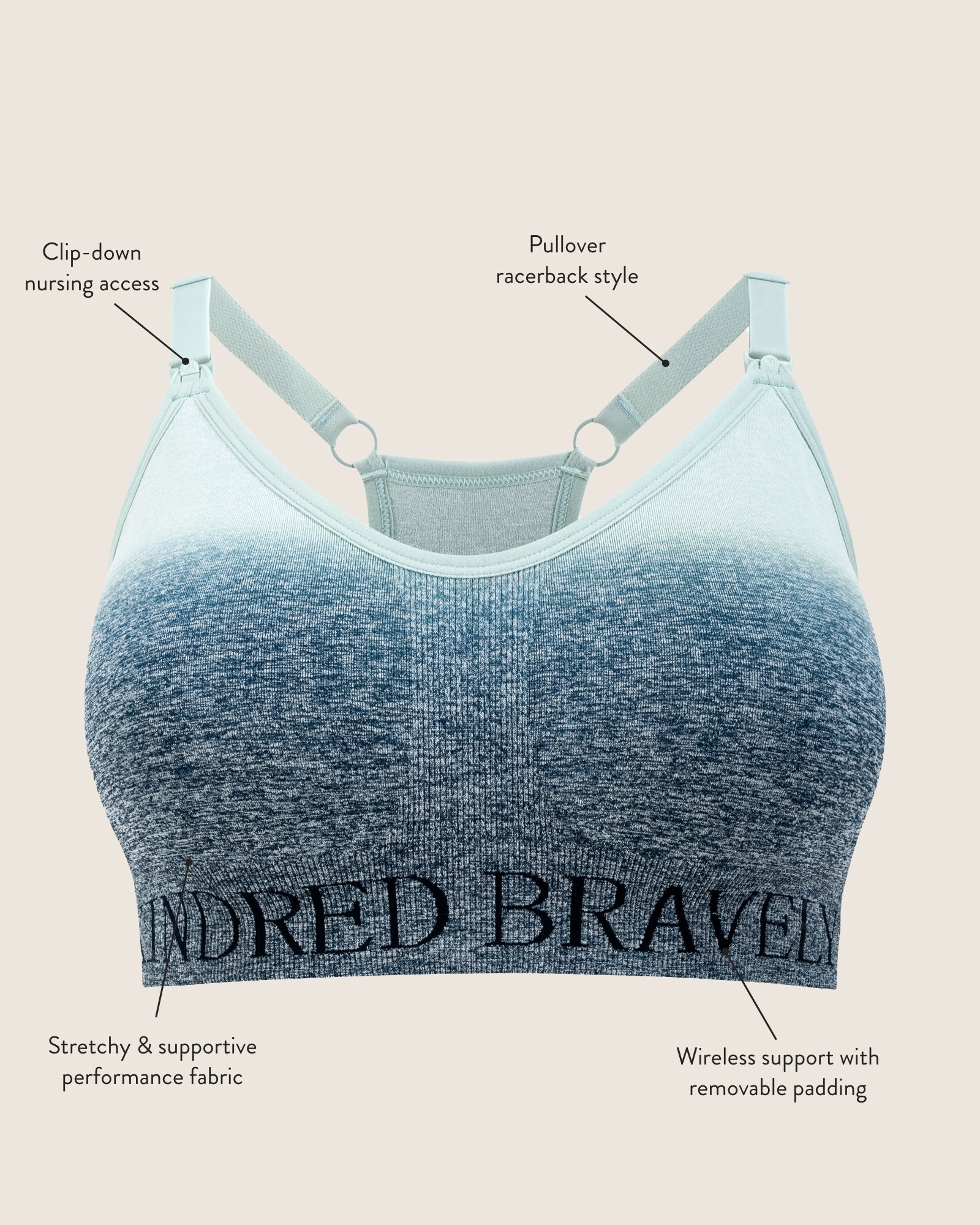 Sublime® Low Impact Nursing Sports Bra | Heather Grey - Image 6