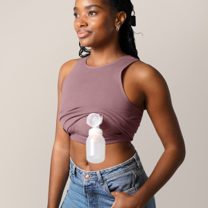Sublime® Bamboo Hands-Free Pumping Longline Bra Top | Twilight