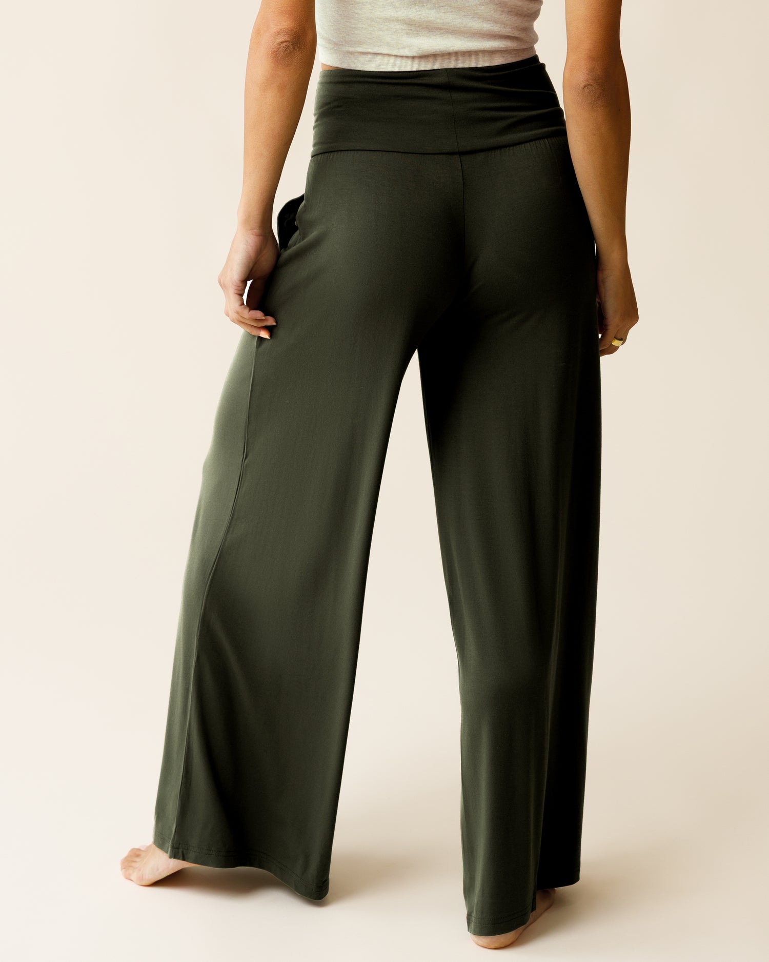 Bamboo Wide Leg Maternity & Postpartum Lounge Pant | Chocolate - Image 21