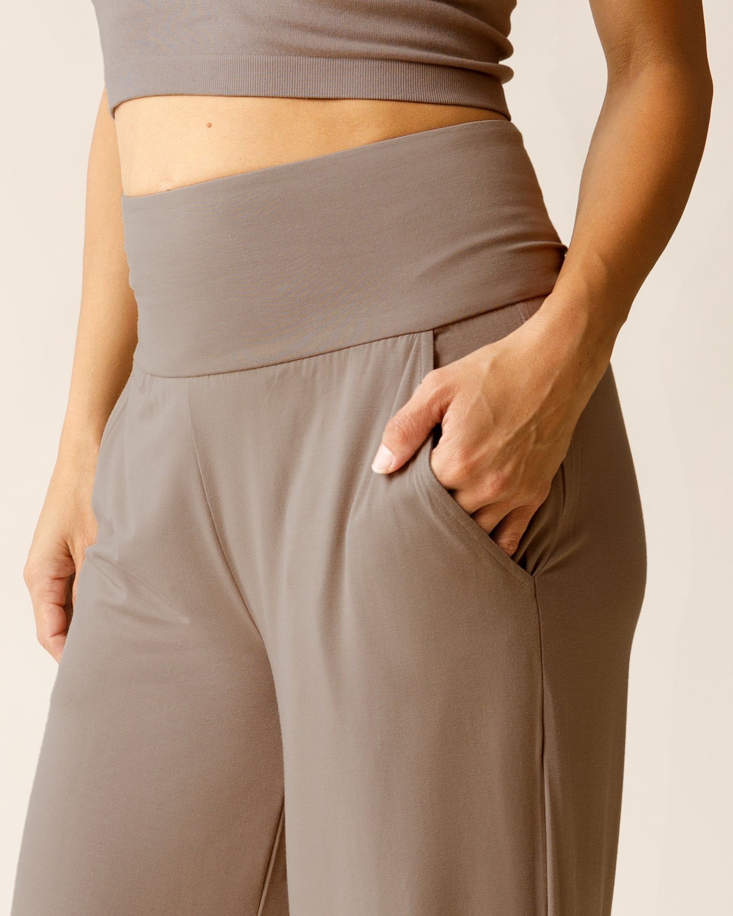 Bamboo Wide Leg Maternity & Postpartum Lounge Pant | Chocolate - Image 37