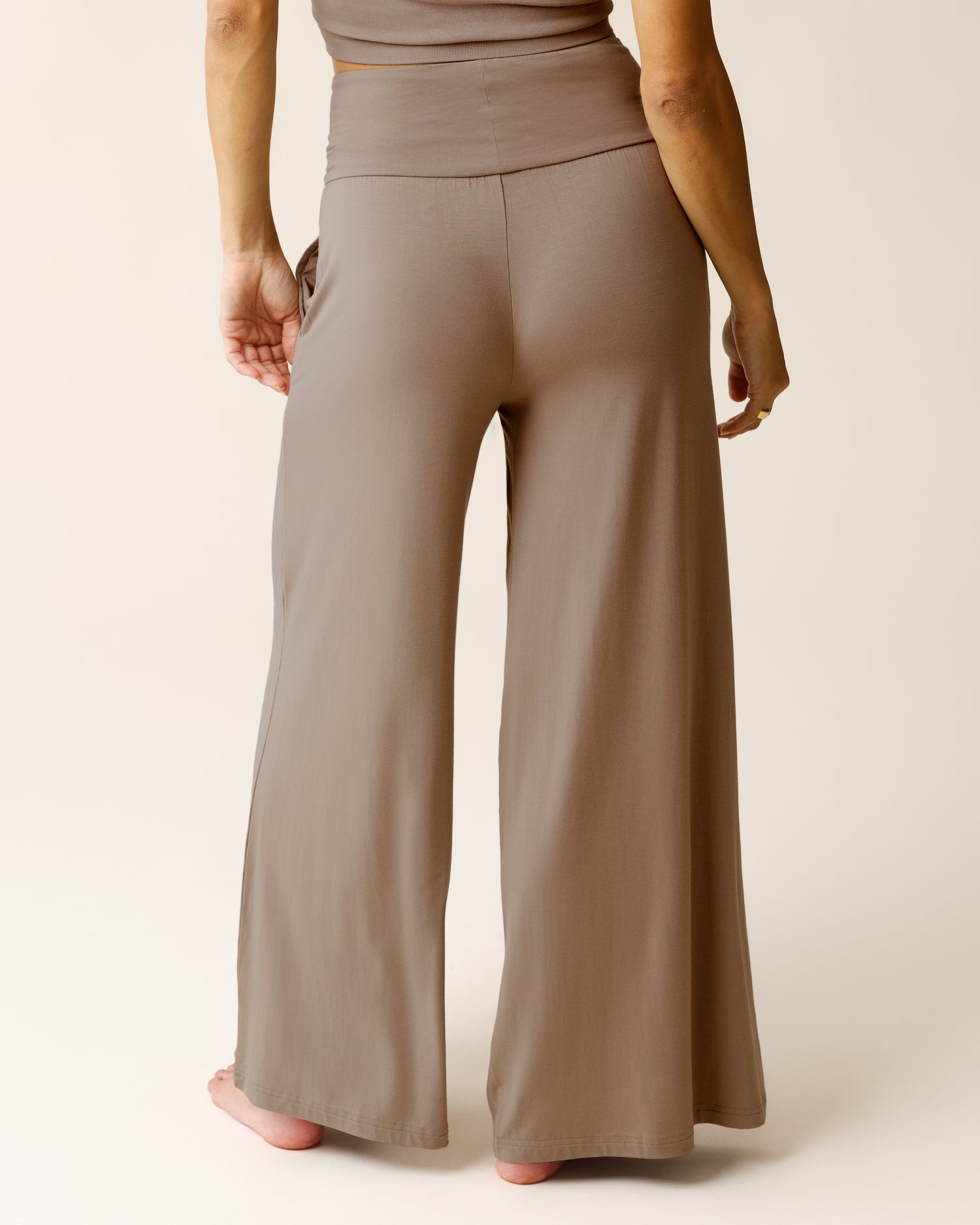 Bamboo Wide Leg Maternity & Postpartum Lounge Pant | Chocolate - Image 36