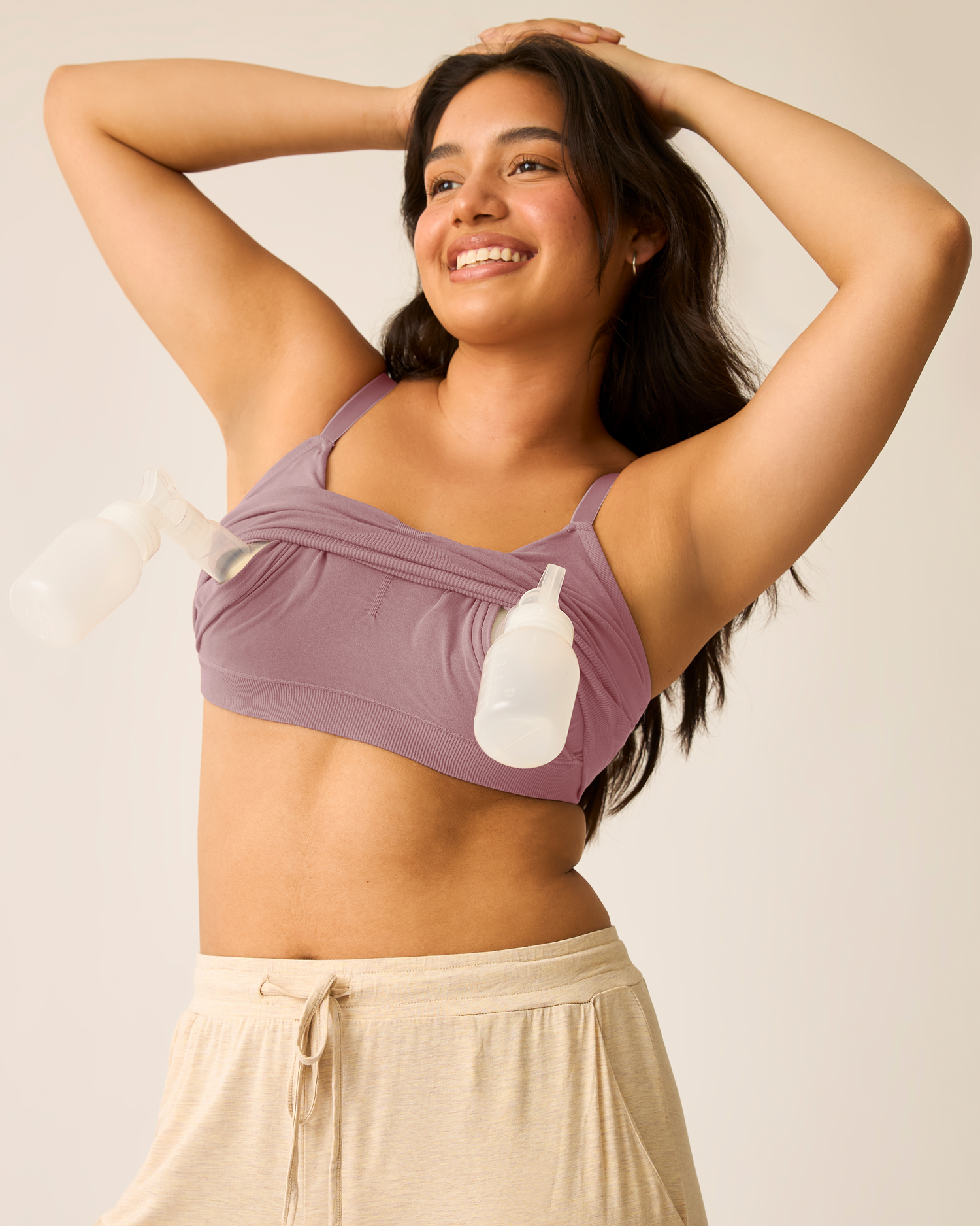 Sublime® Pumping Sleep Bra Two-Pack | Oatmeal Heather & Twilight - Image 2