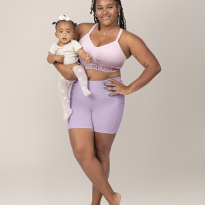 Stevie Active Postpartum Bike Short | Lavender Mist