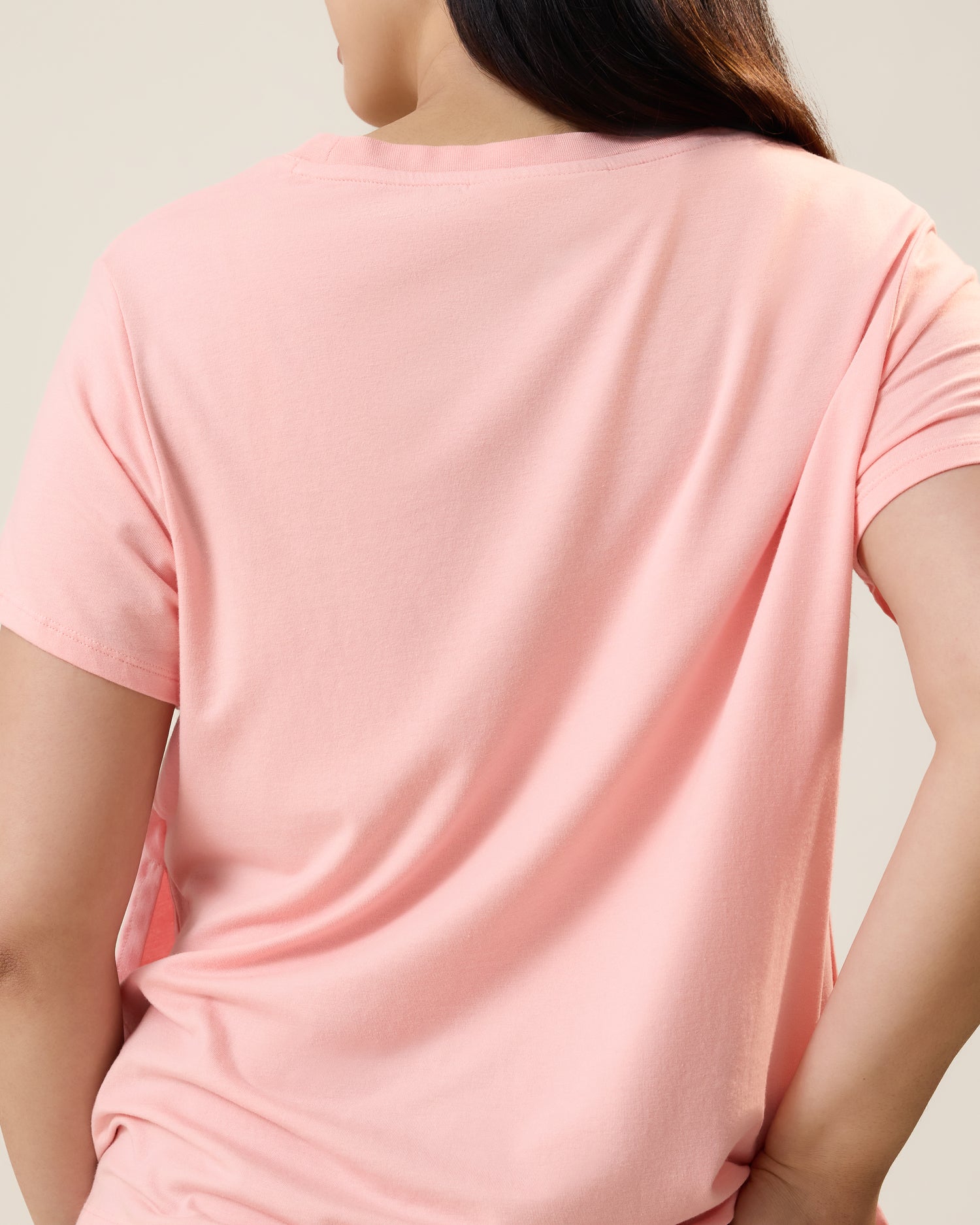 Modal V-neck Nursing T-shirt | Sunset Pink - Image 5
