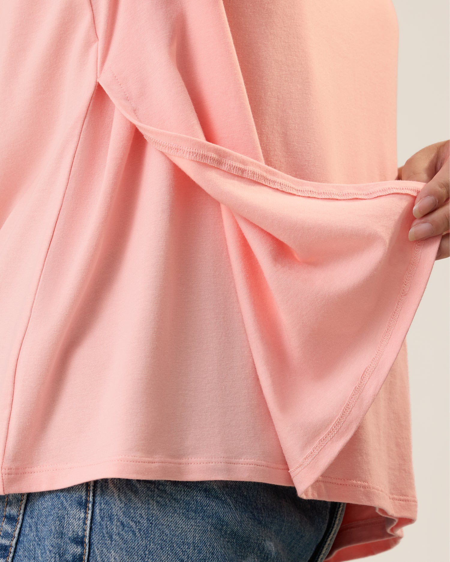 Modal V-neck Nursing T-shirt | Sunset Pink - Image 3