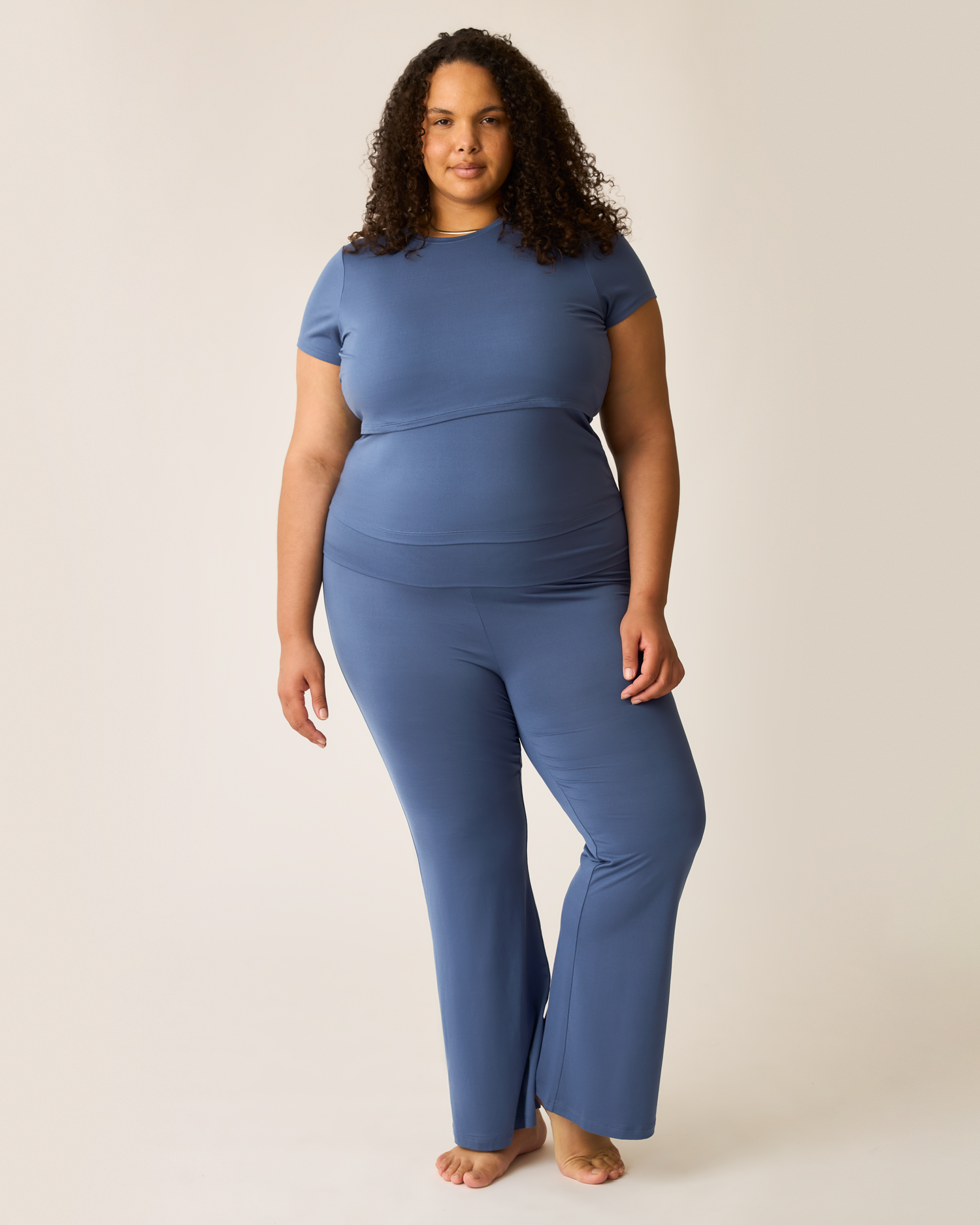 The Sunday Maternity & Nursing Pajama Set | Slate Blue