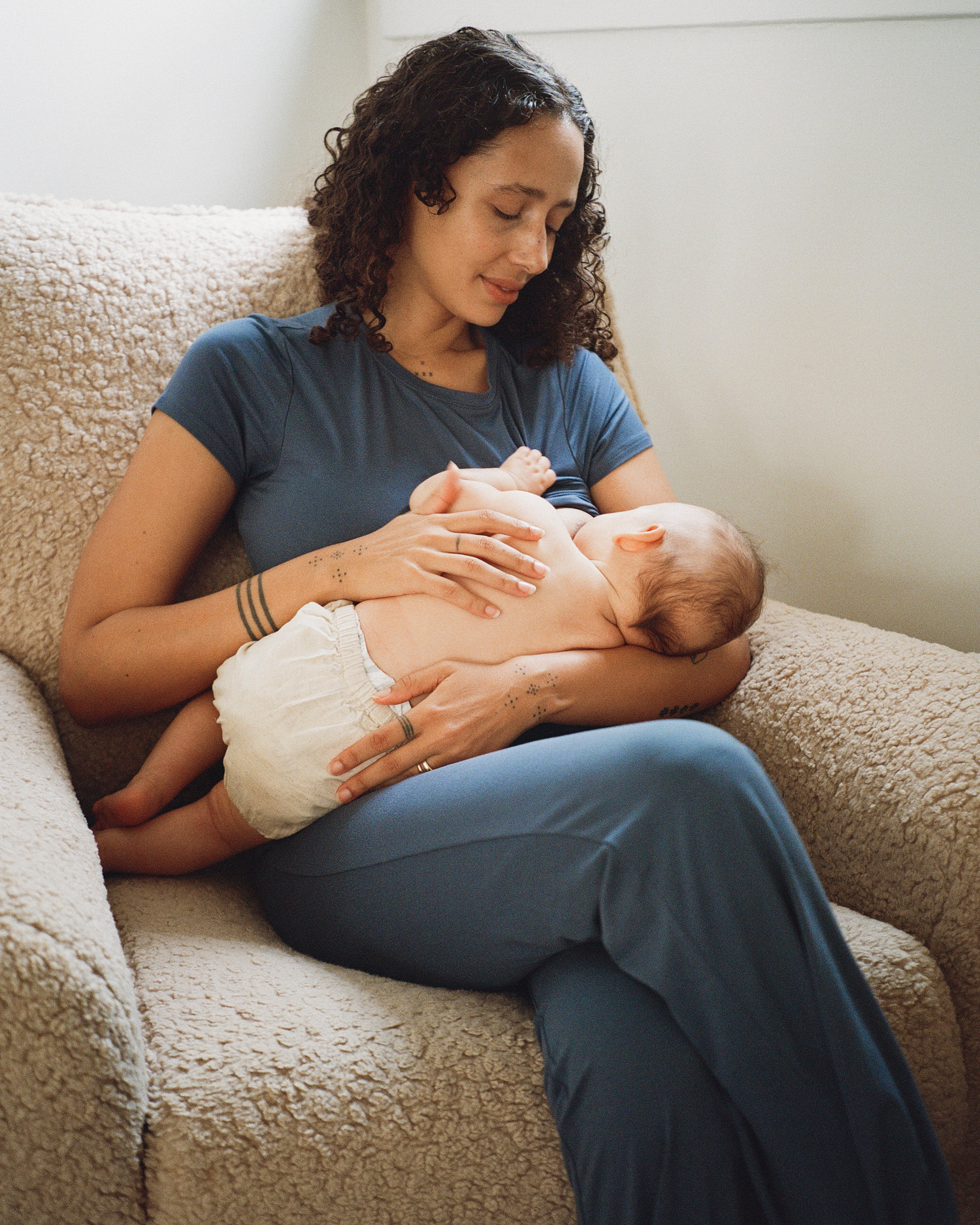 The Sunday Maternity & Nursing Pajama Set | Slate Blue - Image 2