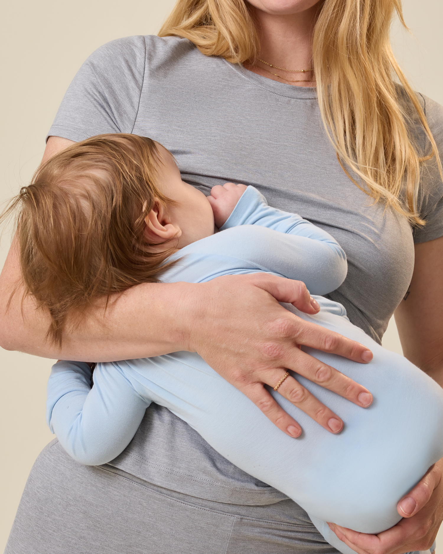 The Sunday Maternity & Nursing Pajama Set | Grey Heather - Image 2