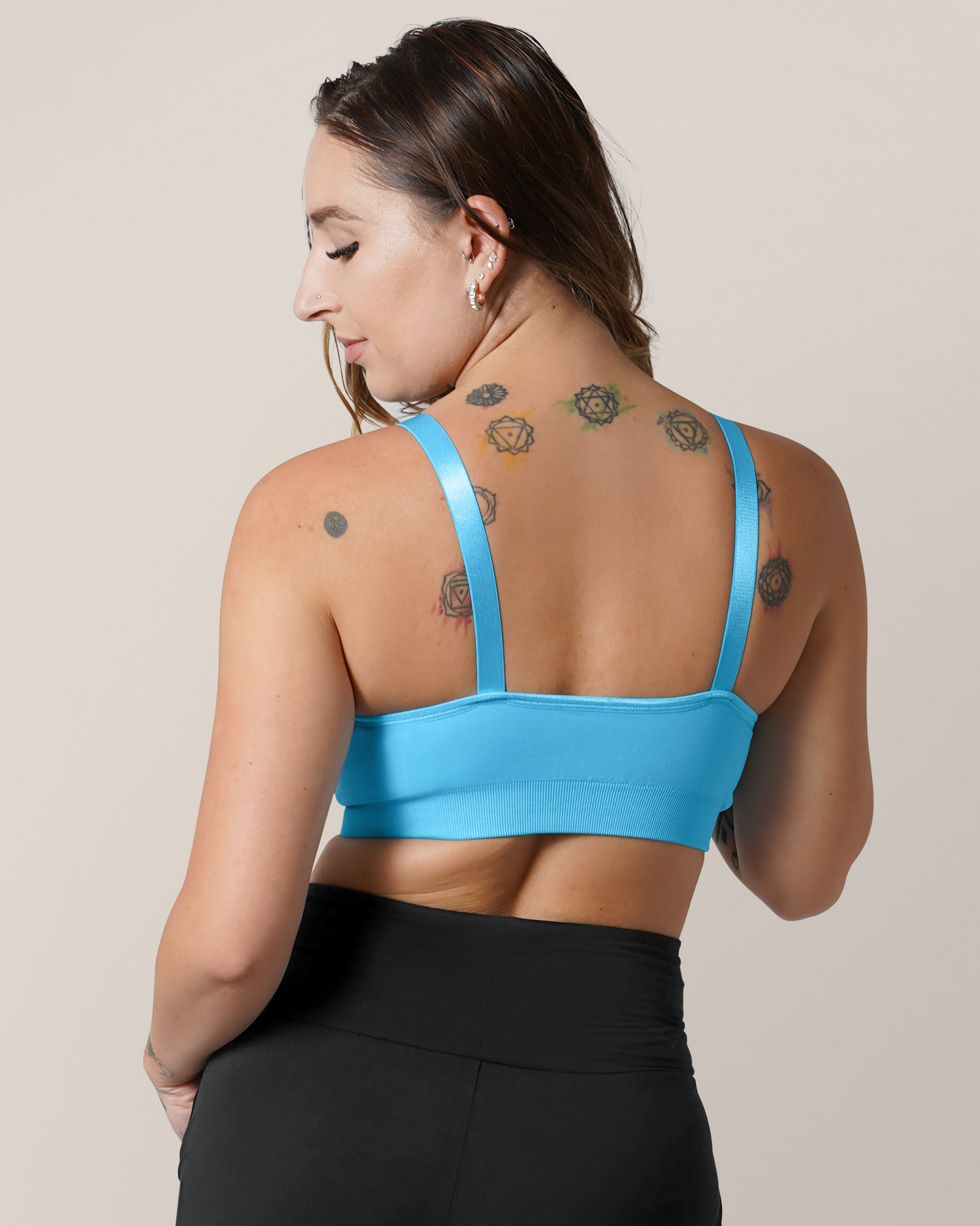 Tatum Seamless Maternity & Nursing Bralette | Lagoon Blue - Image 3