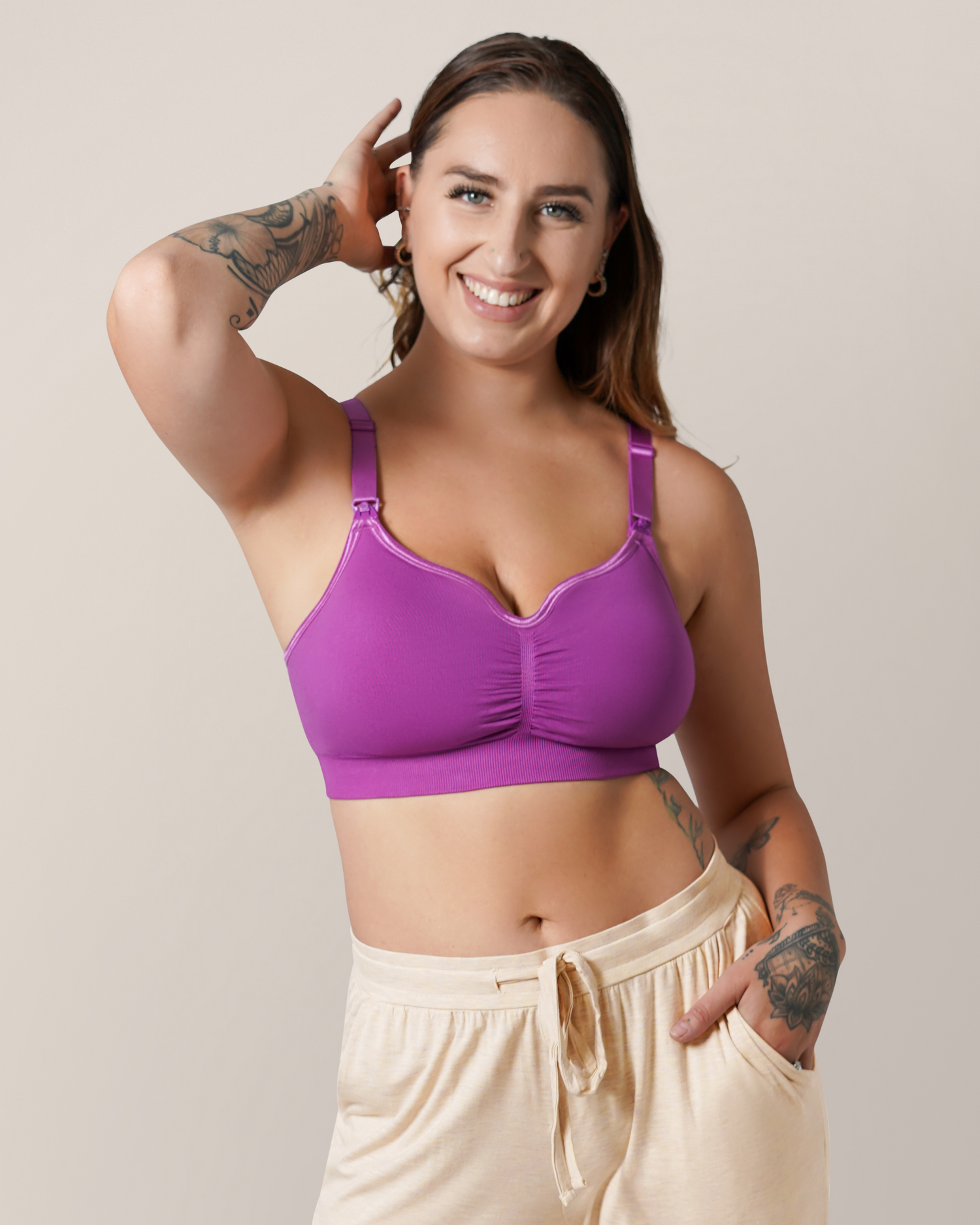 Tatum Seamless Maternity & Nursing Bralette | Orchid - Image 4