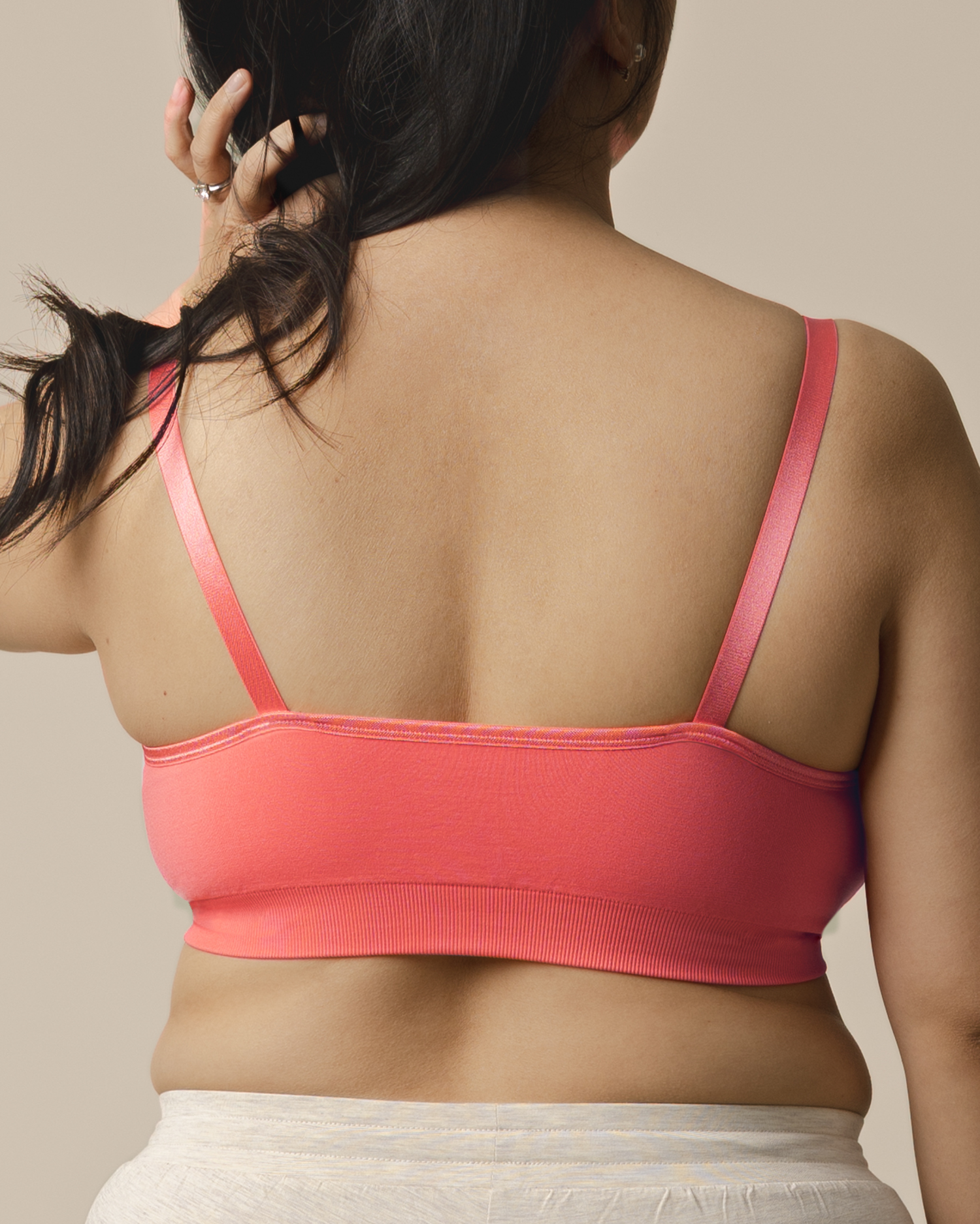 Tatum Seamless Maternity & Nursing Bralette | Coral Sunset - Image 3