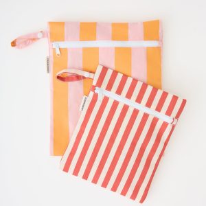 Wet/Dry Bag Set | Pink Wide Stripe