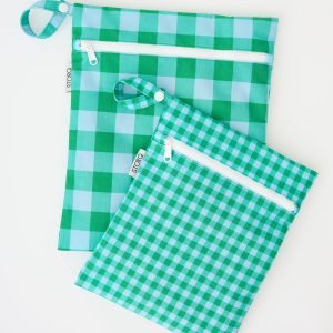 Wet/Dry Bag Set | Teal Gingham