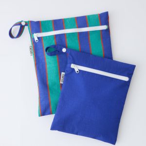 Wet/Dry Bag Set | Navy & Green Stripe