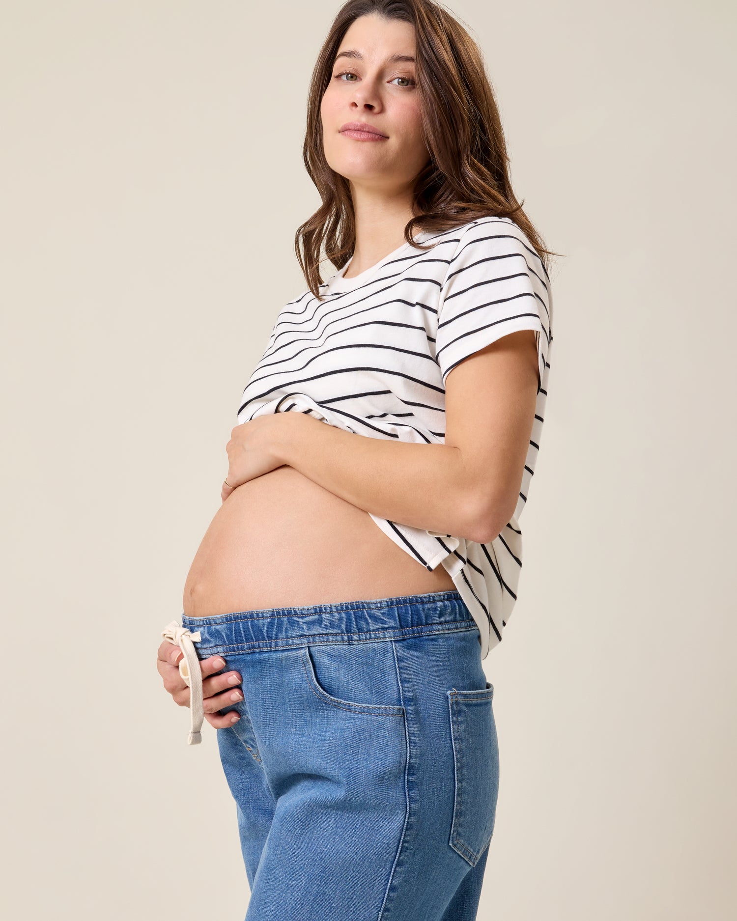 Wide Leg Maternity & Postpartum Jean | Medium Wash - Image 3