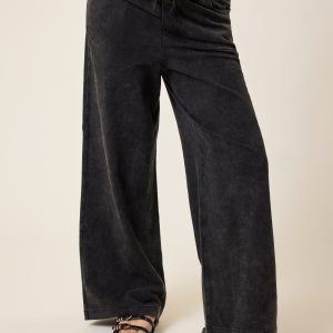 Wide Leg Maternity & Postpartum Drawstring Pant | Black Wash
