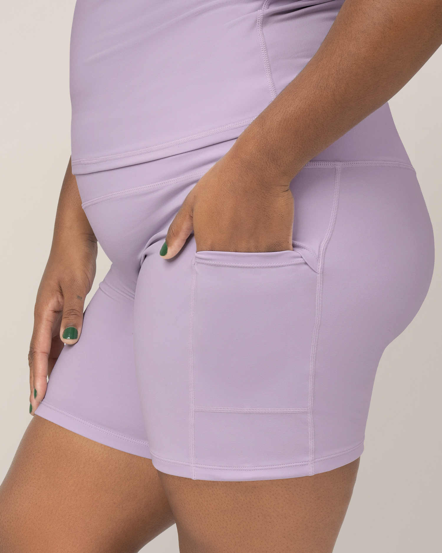 Stevie Active Postpartum Bike Short | Lavender Mist - Image 3