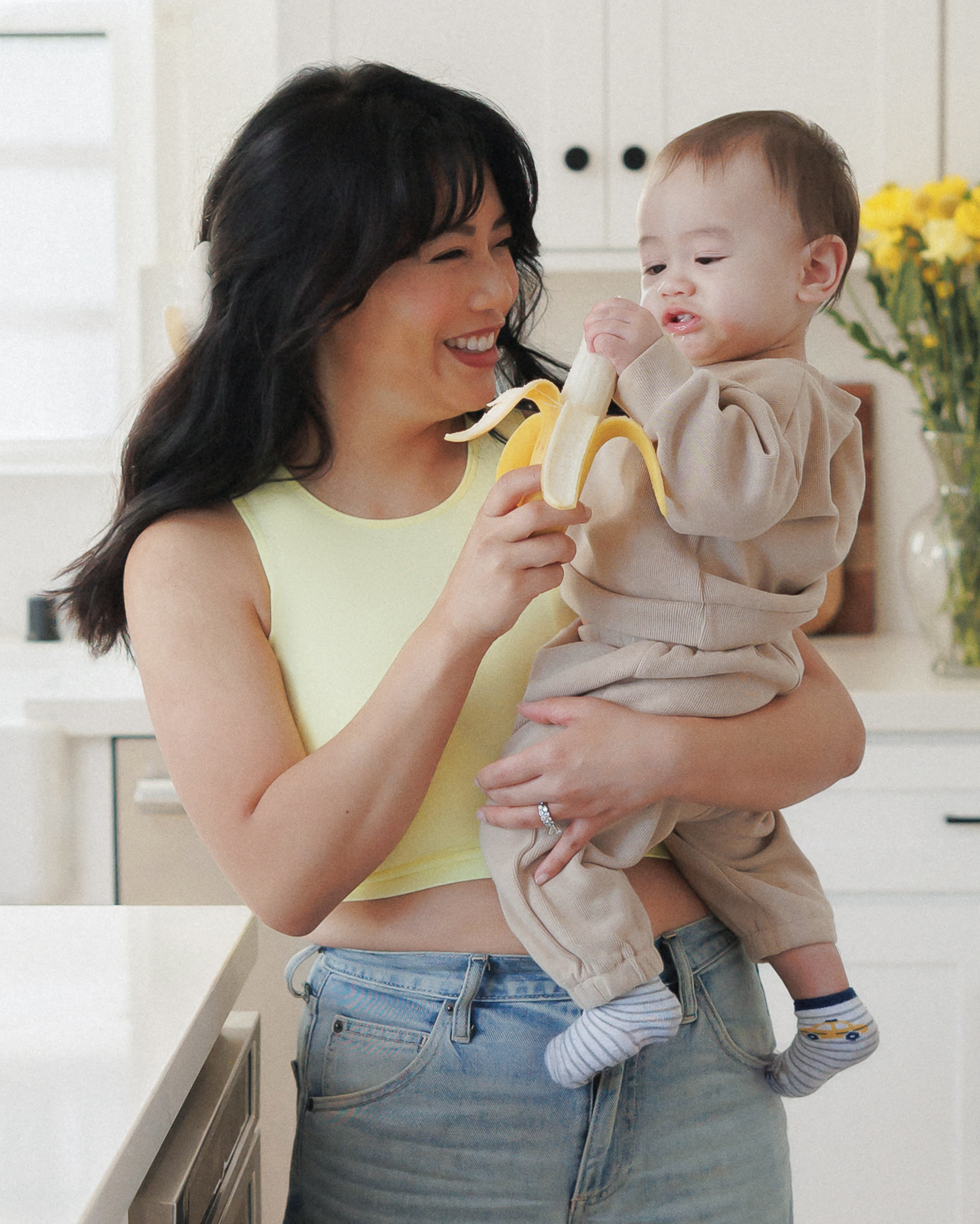 Sublime® Bamboo Maternity & Nursing Longline Bra Top | Light Lemon - Image 6