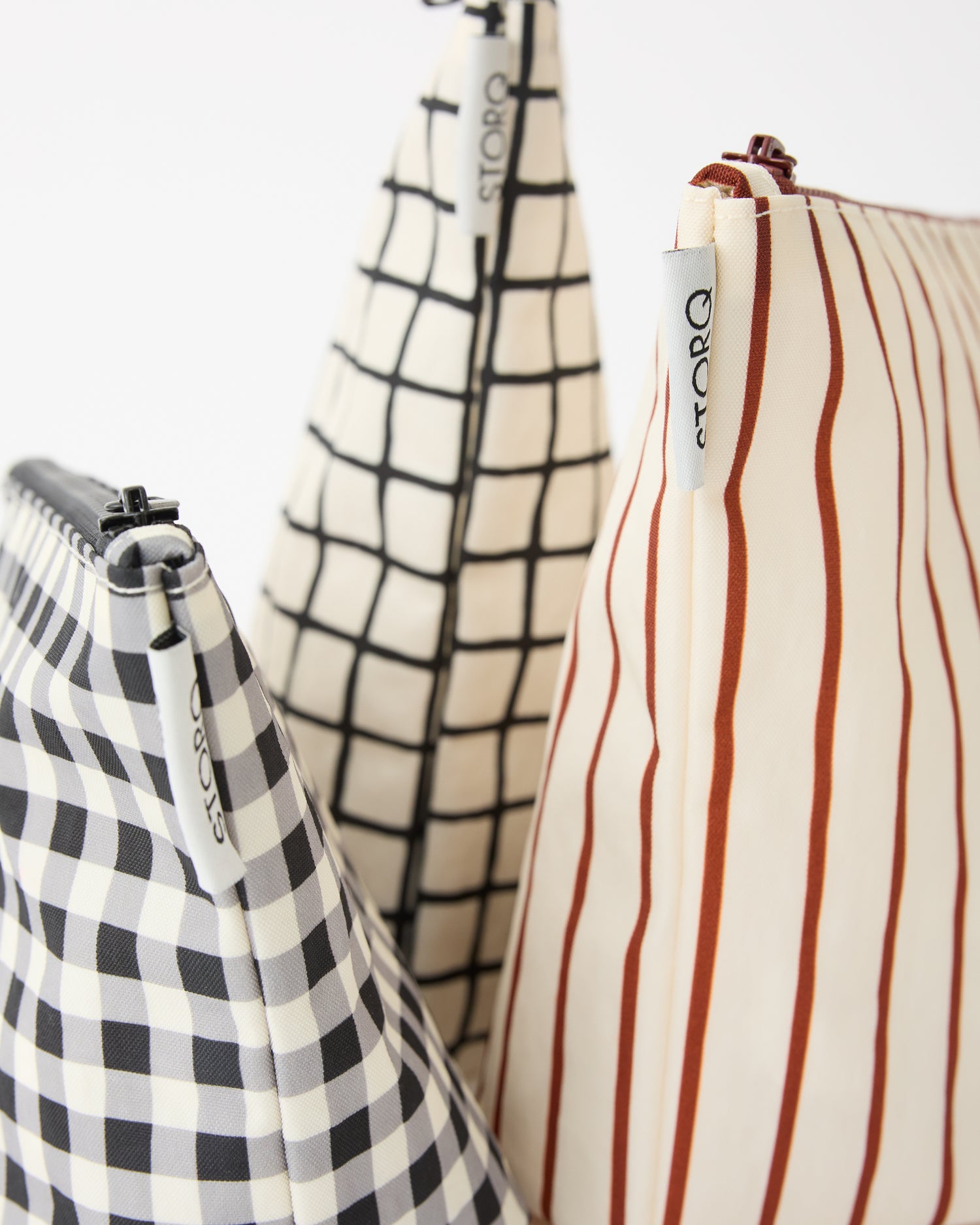 Zipper Pouch Three-Piece Set | Black Grid - Image 5